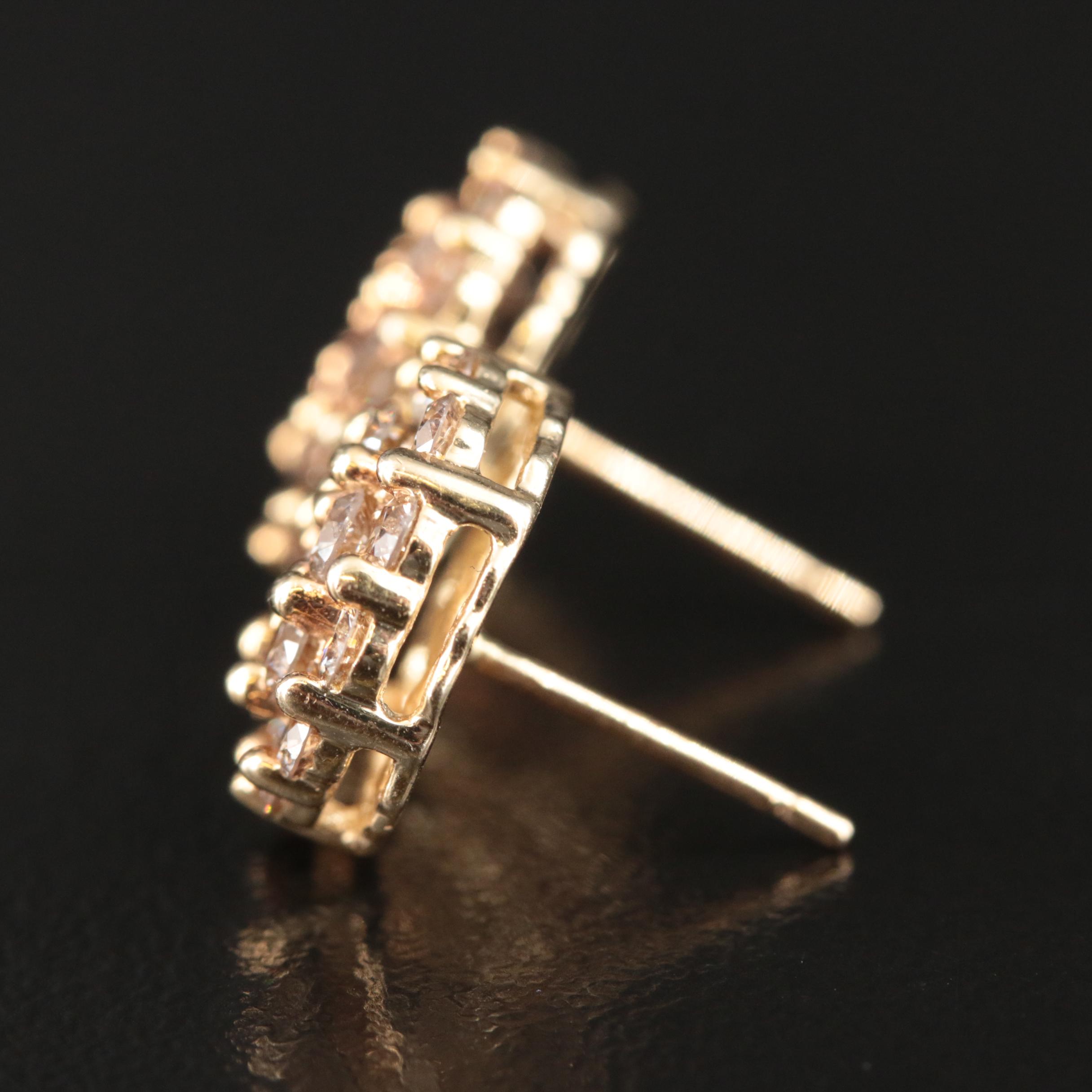 10K 1.68 CTW Diamond Cluster Stud Earrings