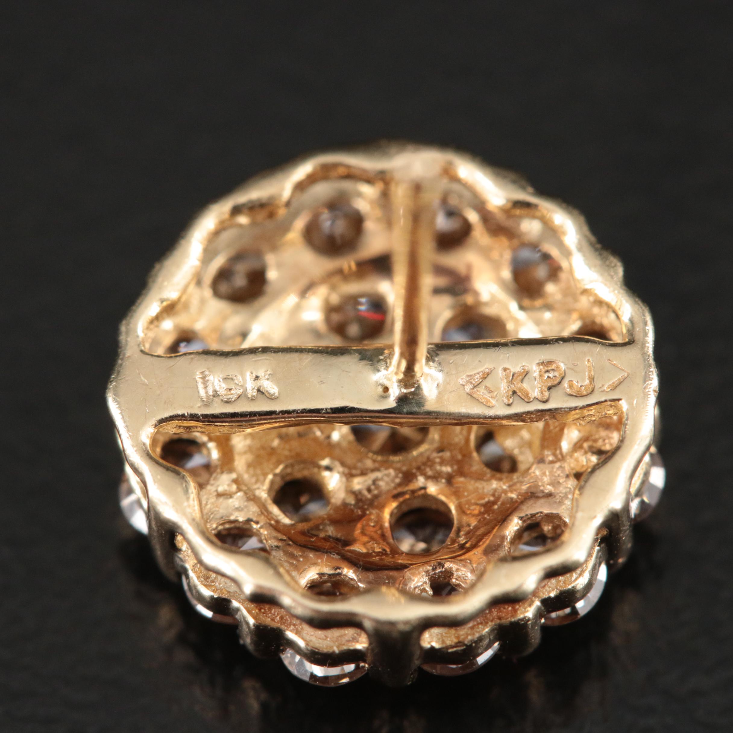 10K 1.68 CTW Diamond Cluster Stud Earrings