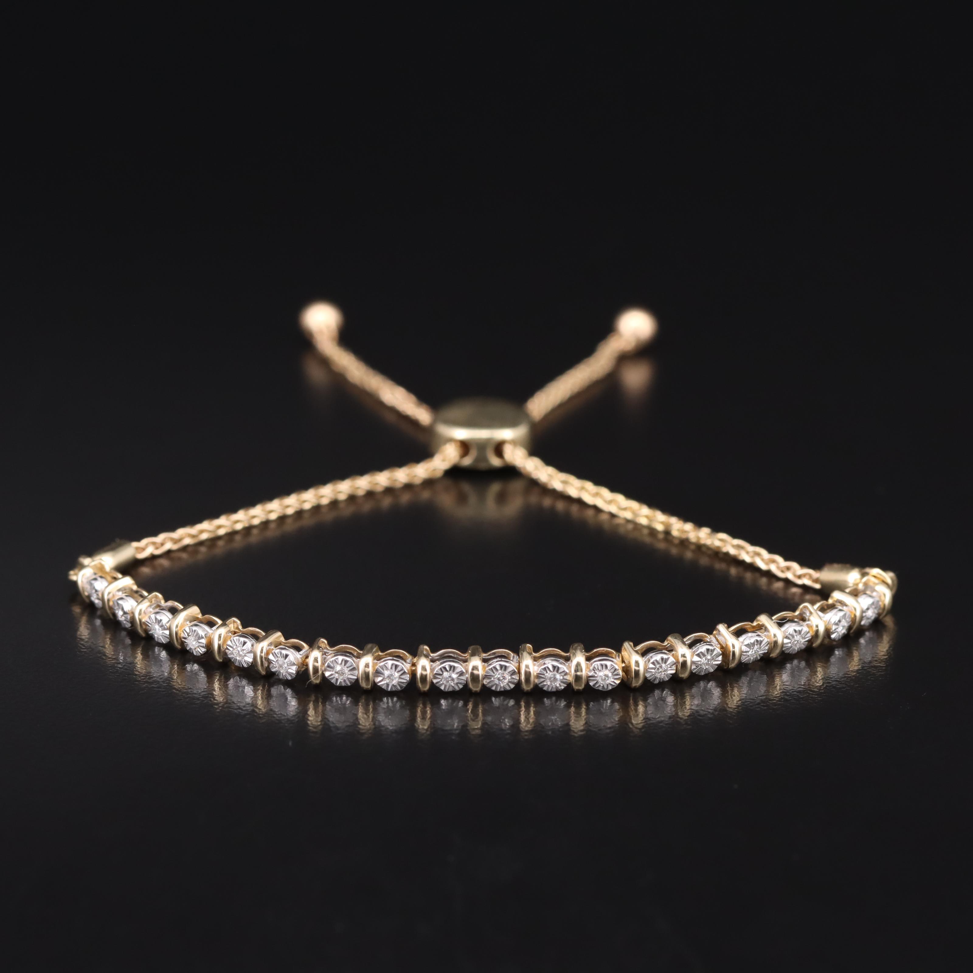 10K 0.11 CTW Diamond Bolo Bracelet