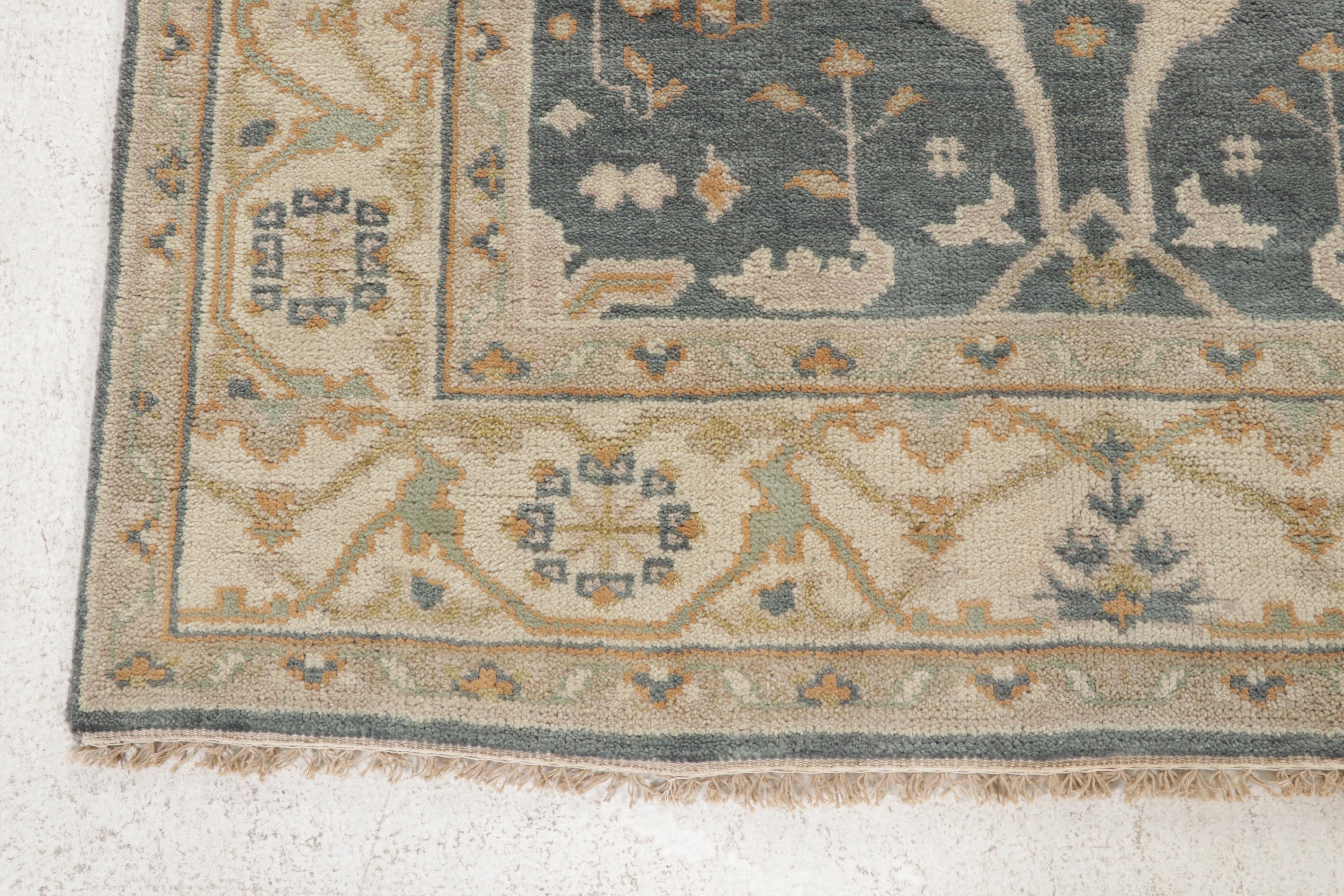 4'11 x 8'4 Hand-Knotted Indo-Turkish Oushak Area Rug