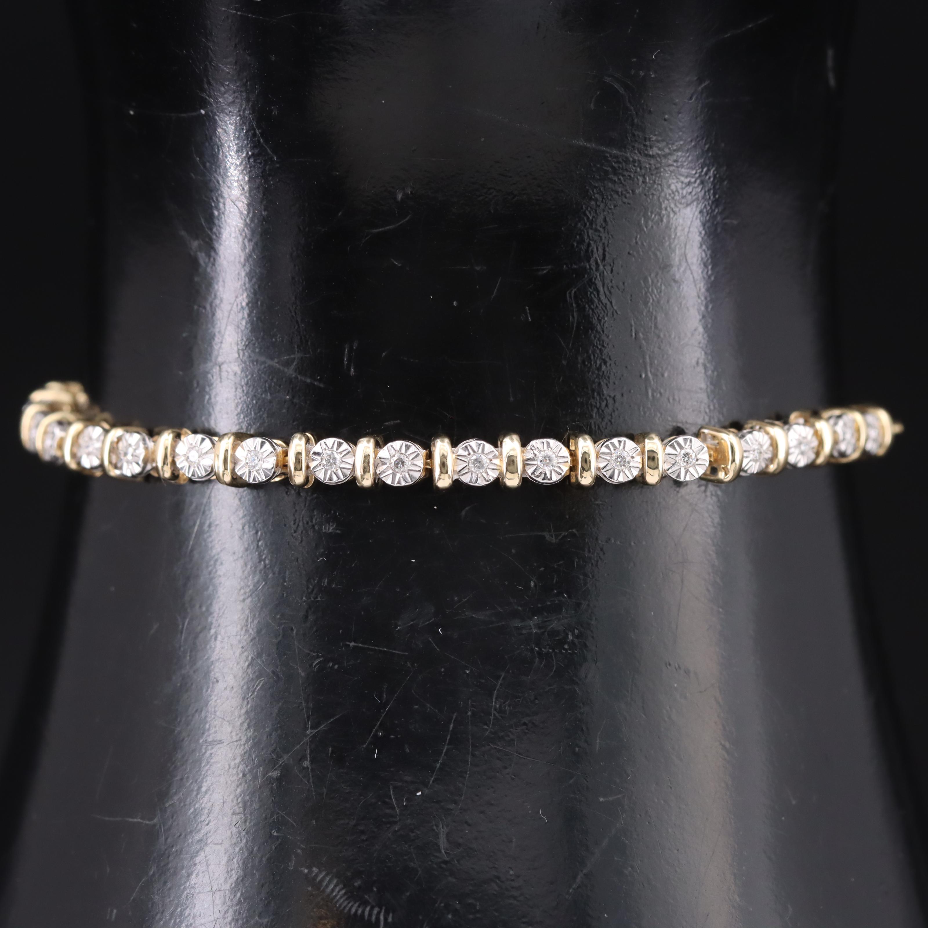 10K 0.11 CTW Diamond Bolo Bracelet