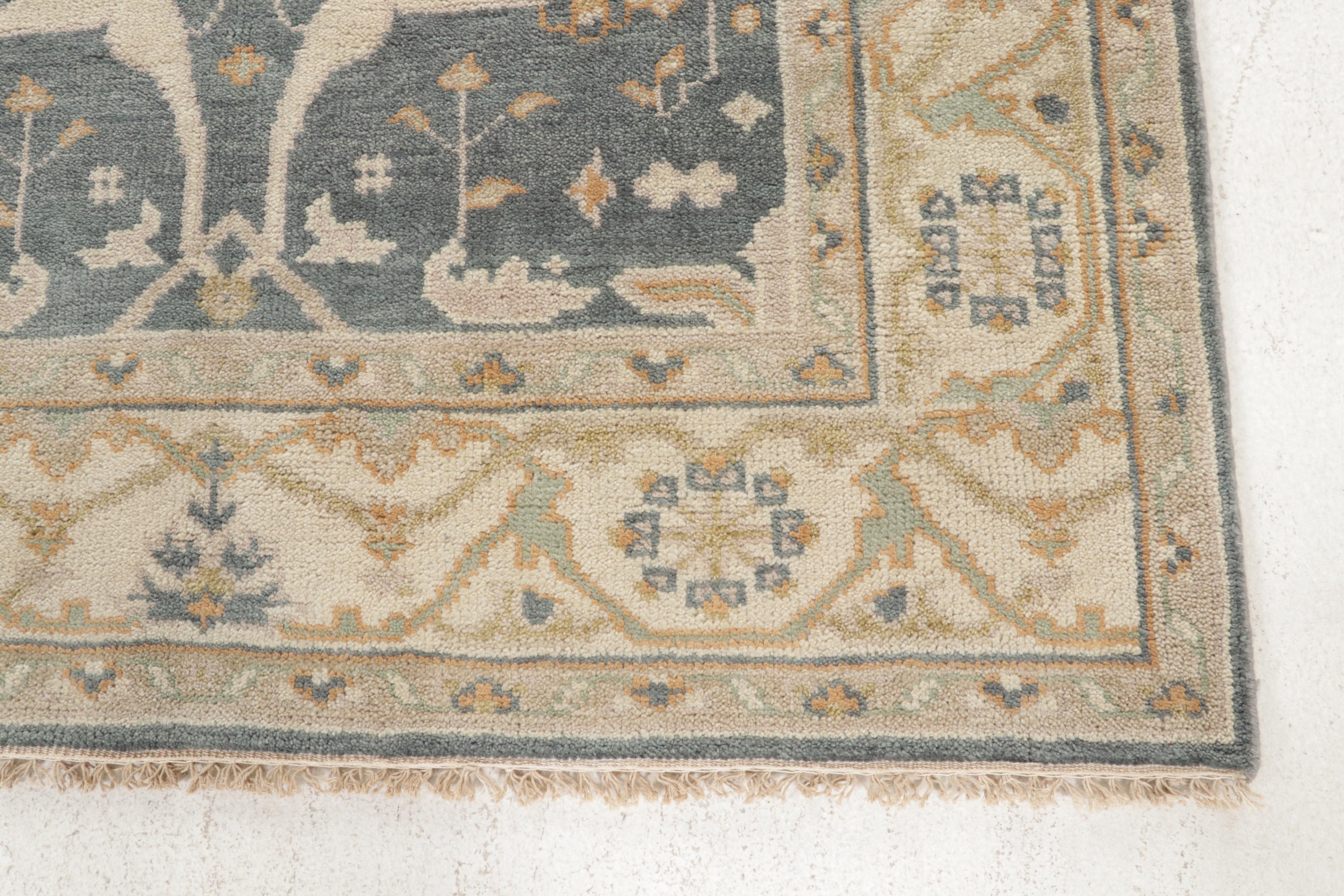 4'11 x 8'4 Hand-Knotted Indo-Turkish Oushak Area Rug