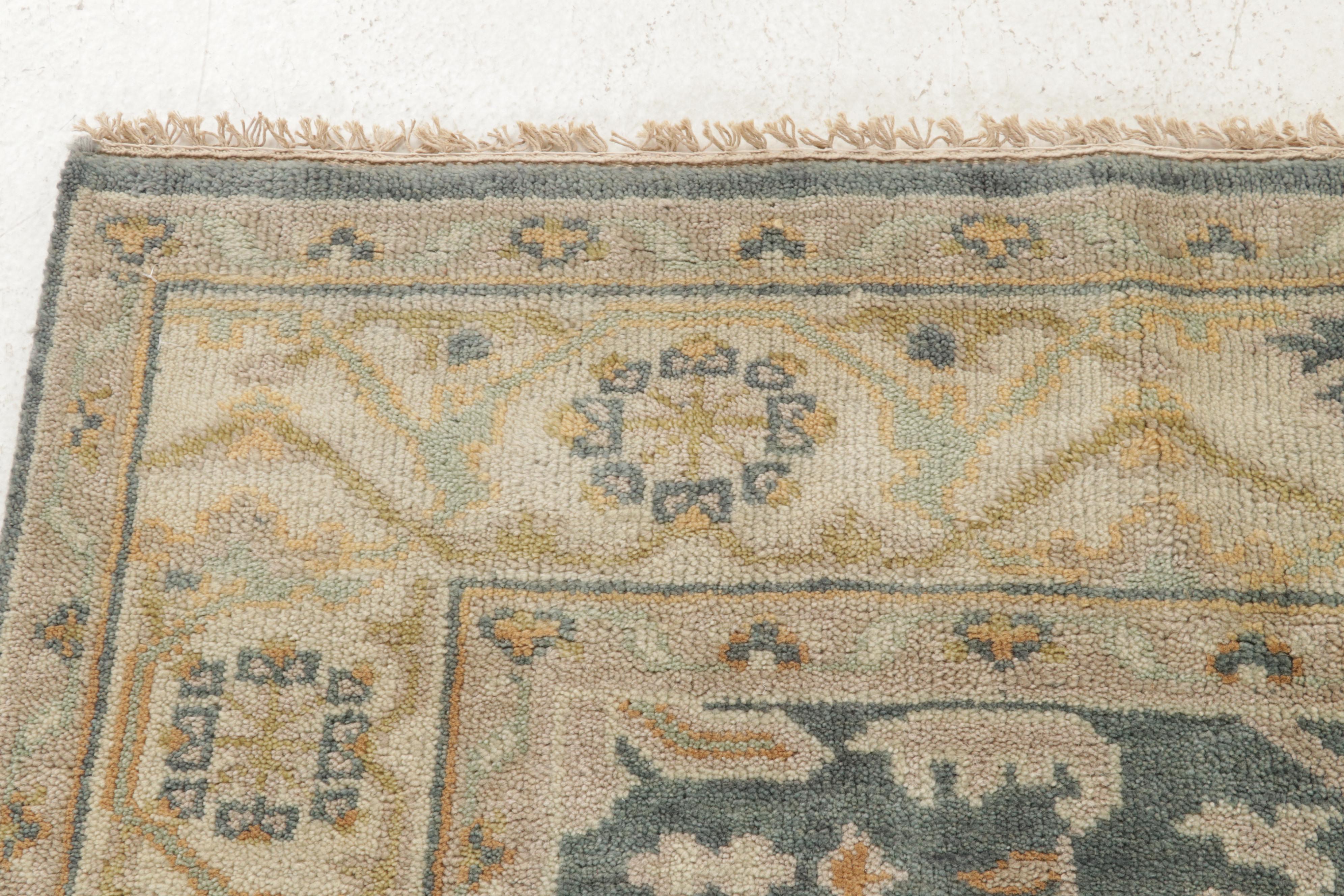 4'11 x 8'4 Hand-Knotted Indo-Turkish Oushak Area Rug