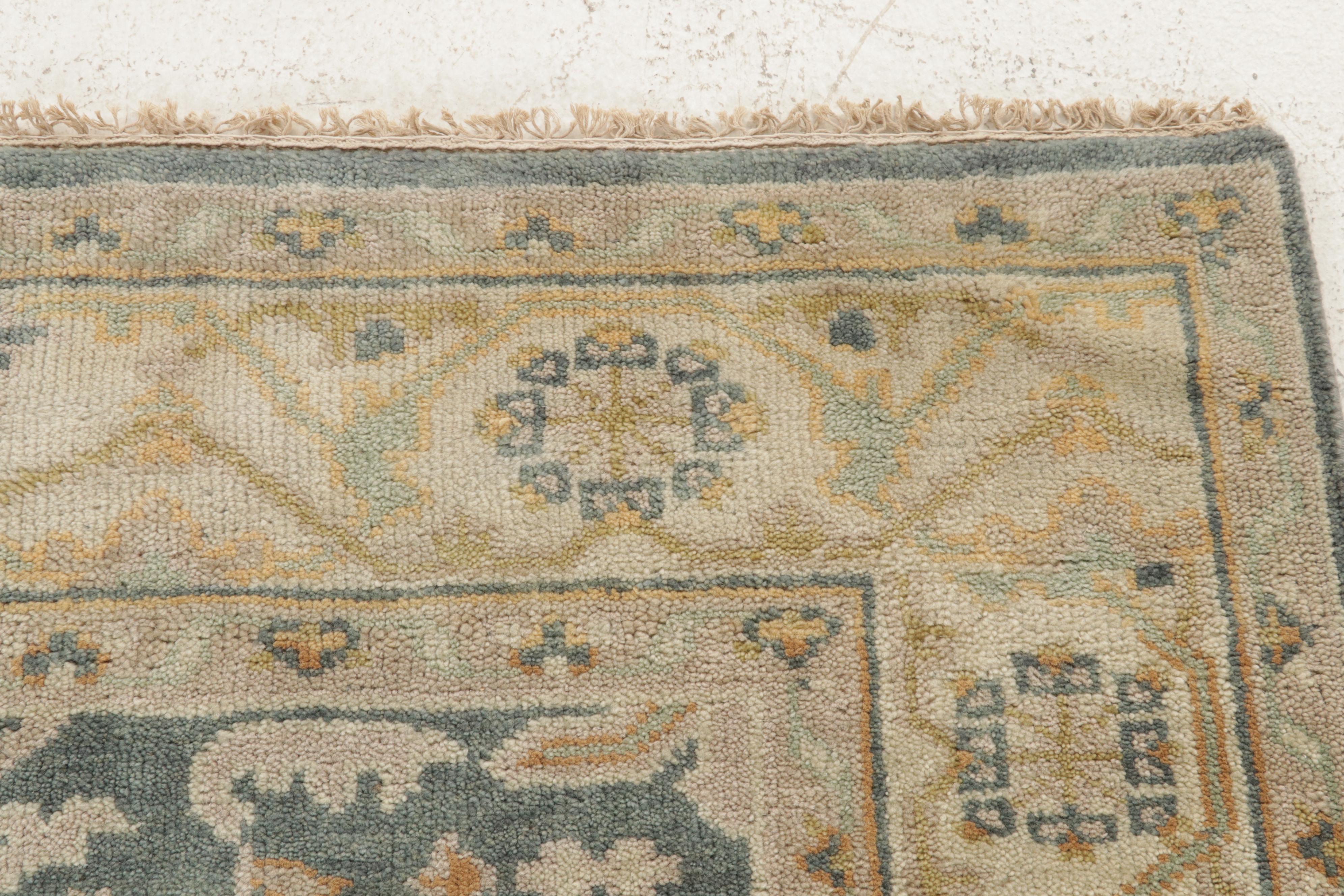 4'11 x 8'4 Hand-Knotted Indo-Turkish Oushak Area Rug