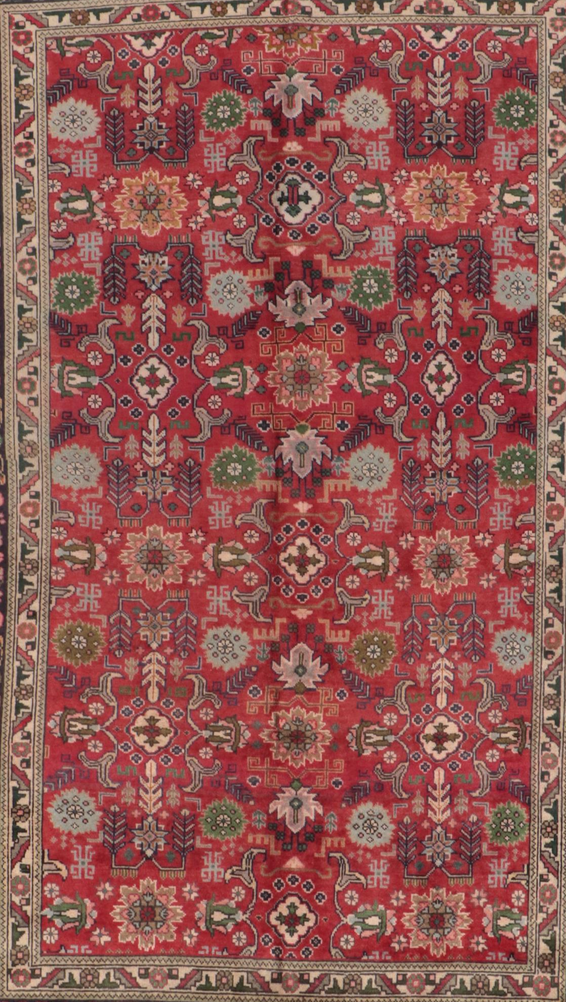 6'2 x 9'8 Hand-Knotted Persian Tabriz Area Rug