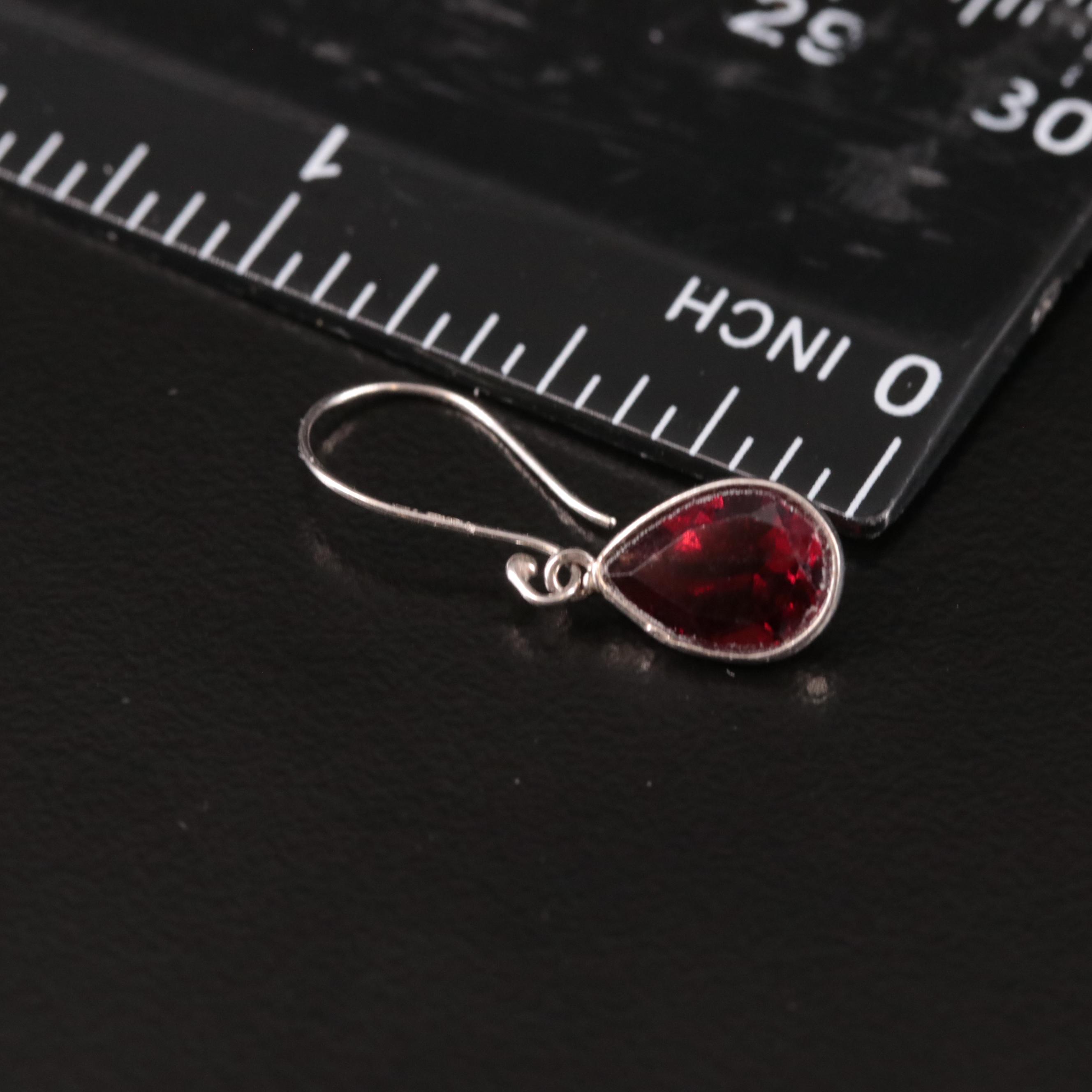 14K Garnet Dangle Earrings
