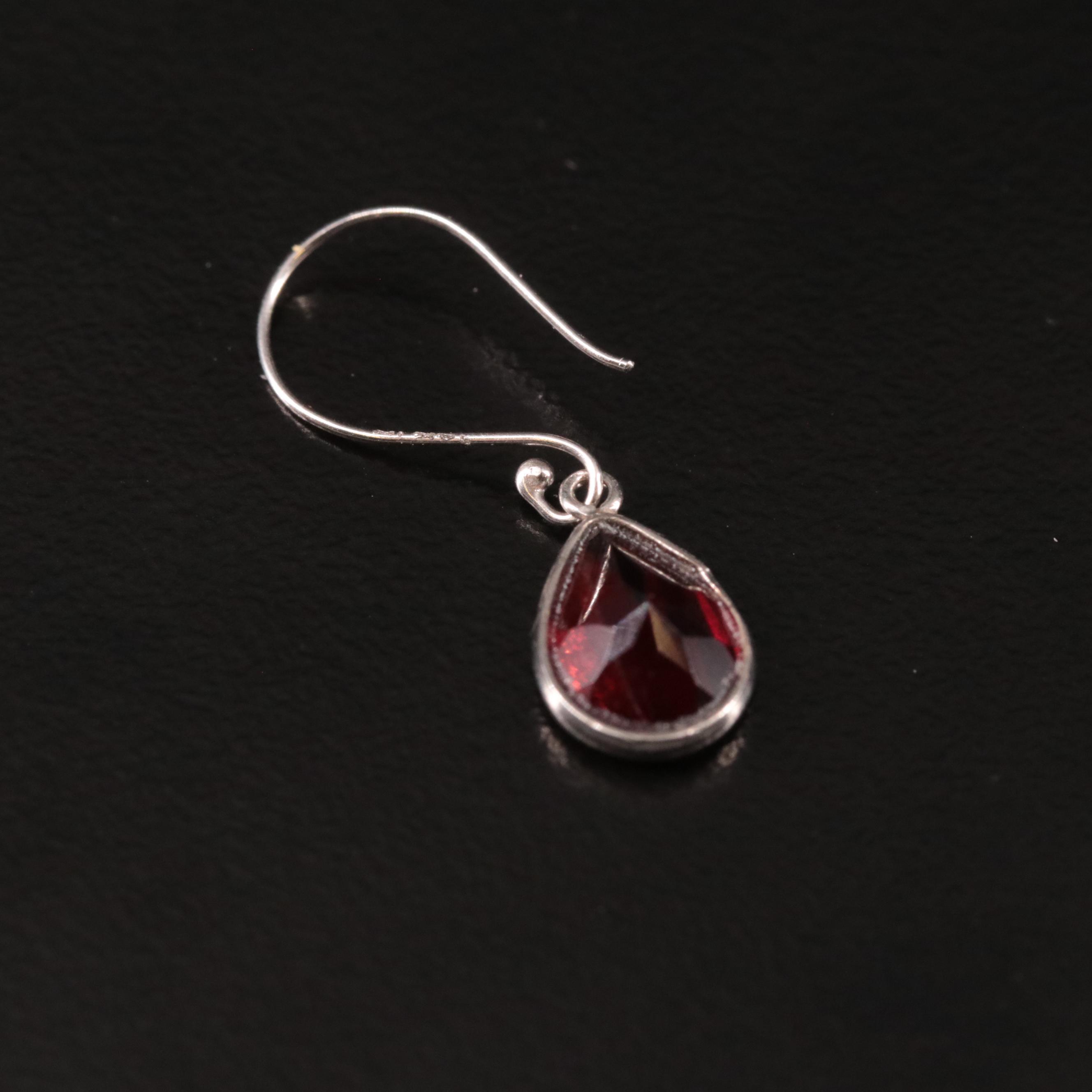 14K Garnet Dangle Earrings