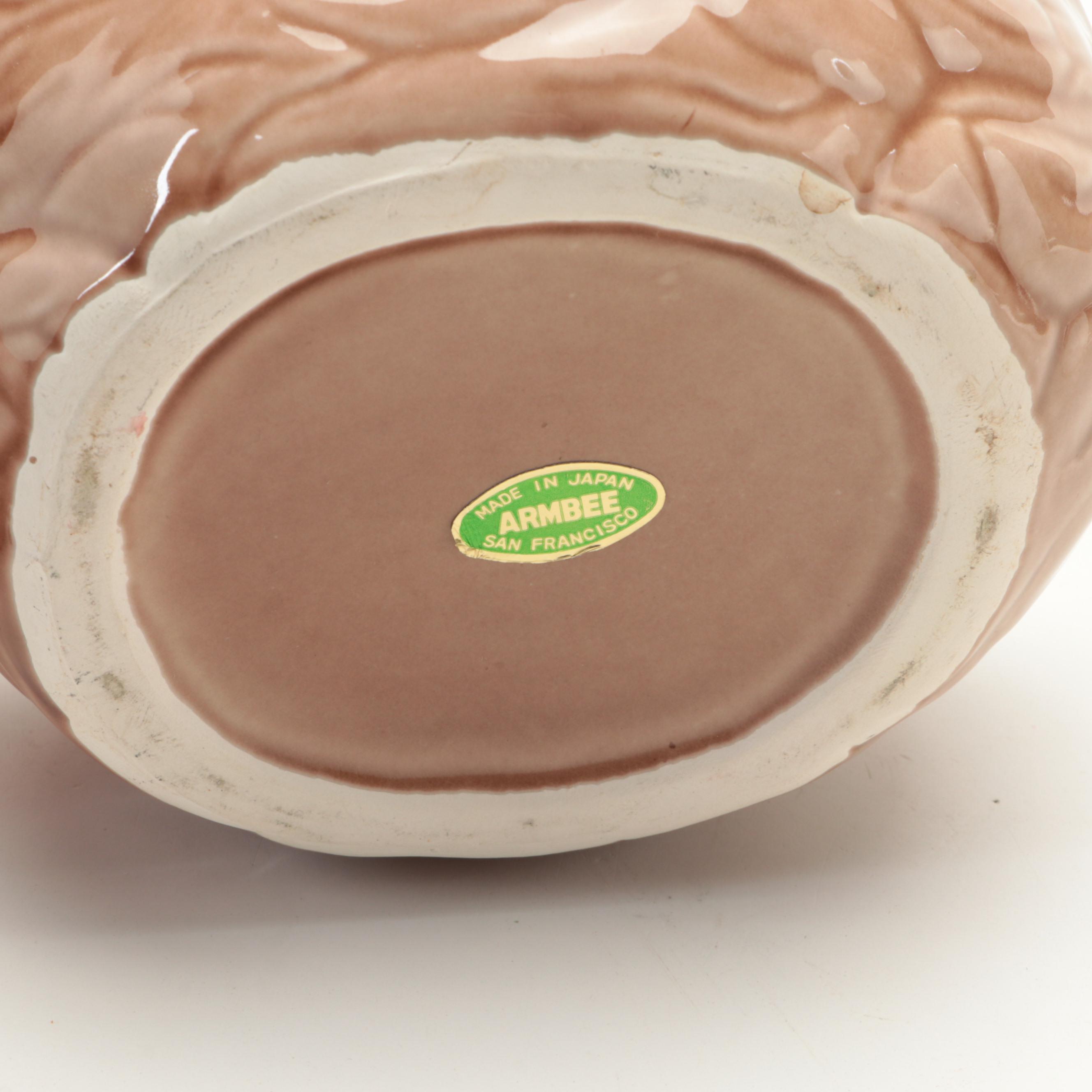 Armbee Nut Bowl with Other Novelty Tableware and Two Tone Pitcher, Mid-20th C.