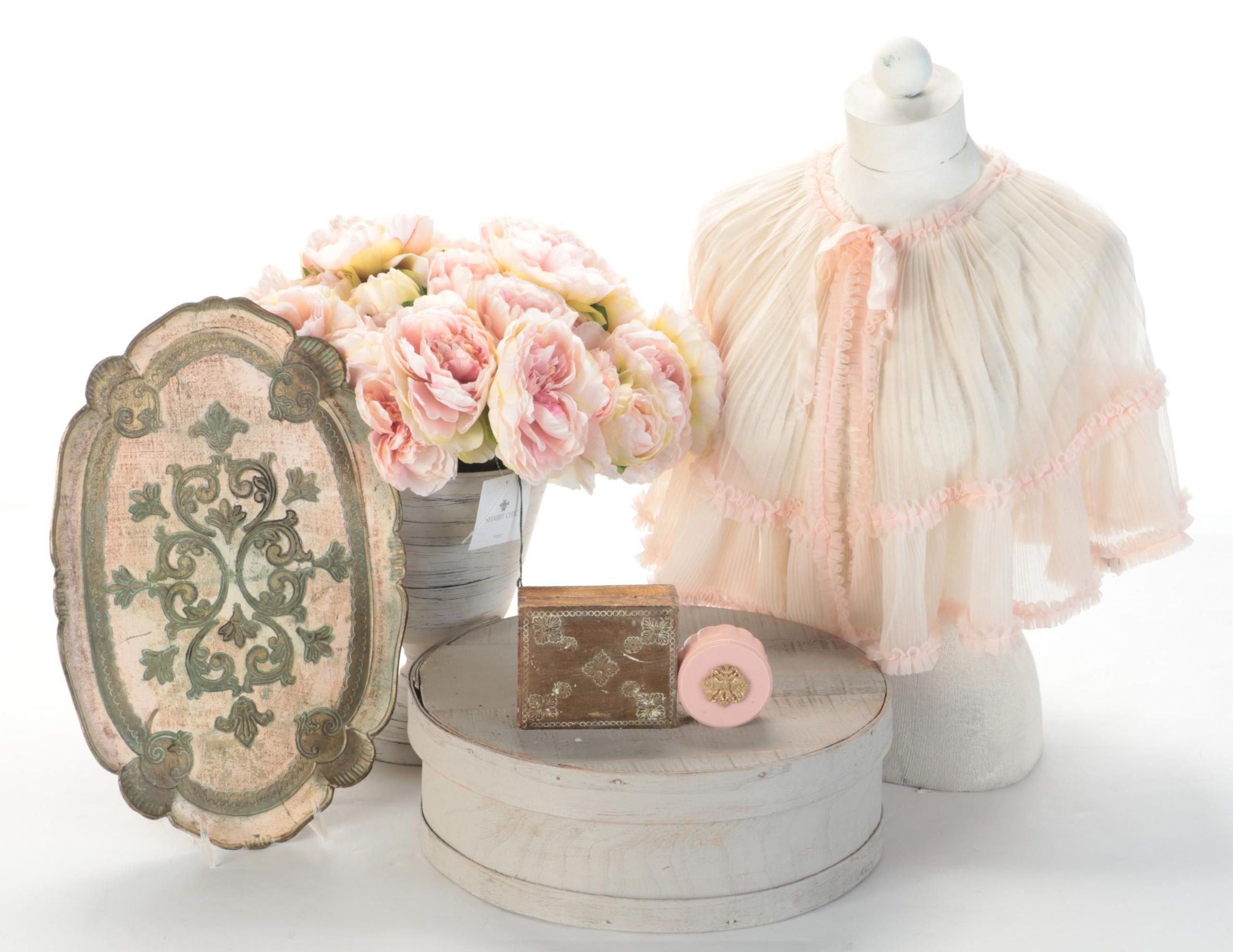 J.R. Bauman Dress Form, Florentine Style Décor, Chiffon Capulet and More