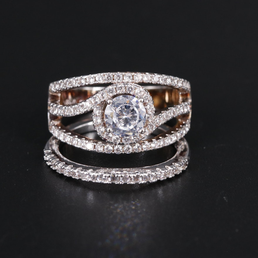 Cubic Zirconia Ring and Enhancer Band