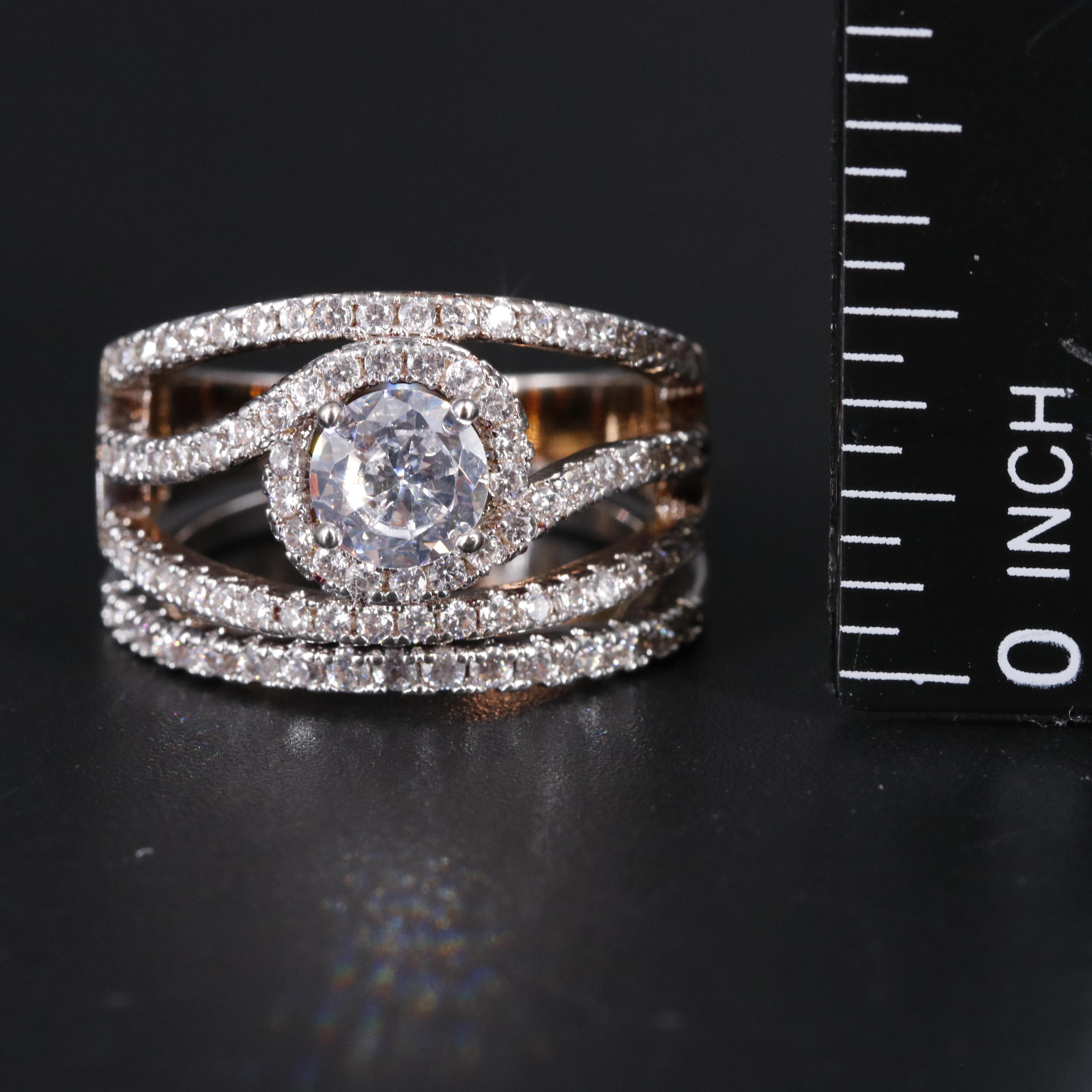 Cubic Zirconia Ring and Enhancer Band