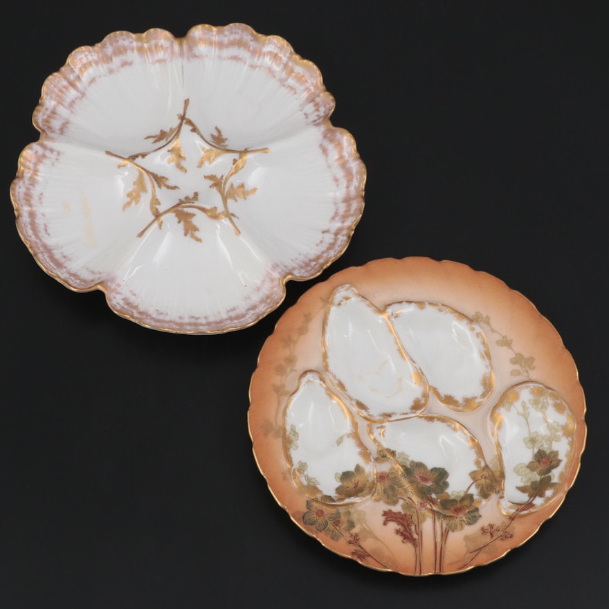 Haviland and Tressemanes & Vogt French Limoges Porcelain Oyster Plates