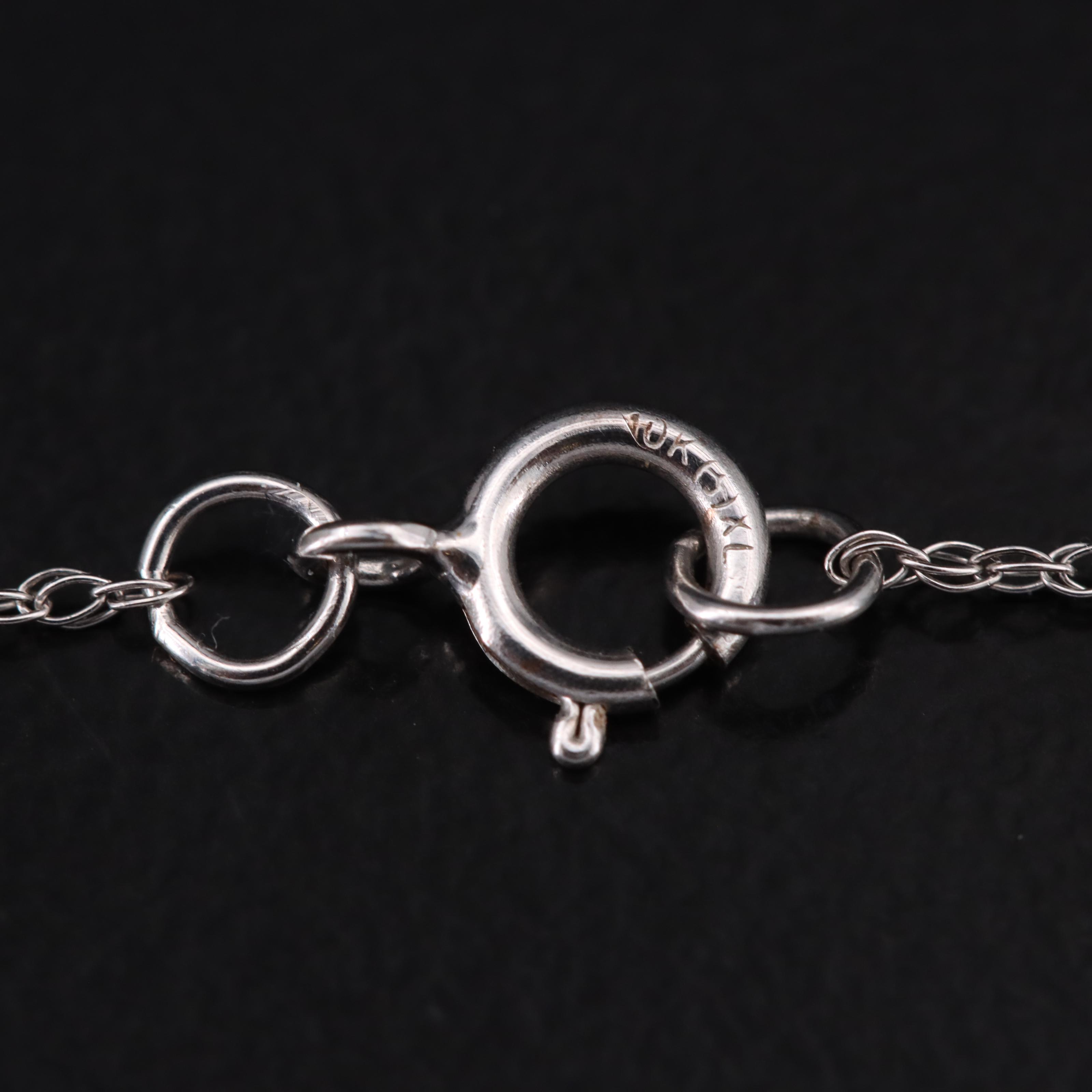 10K 0.22 CTW Diamond Teardrop Trembler Pendant Necklace