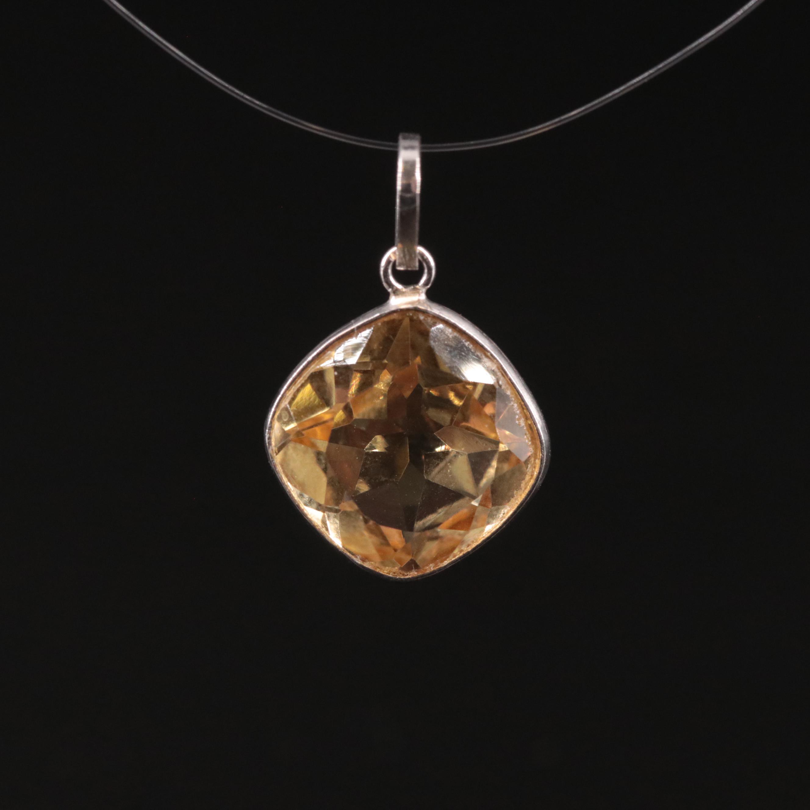 14K Citrine Pendant