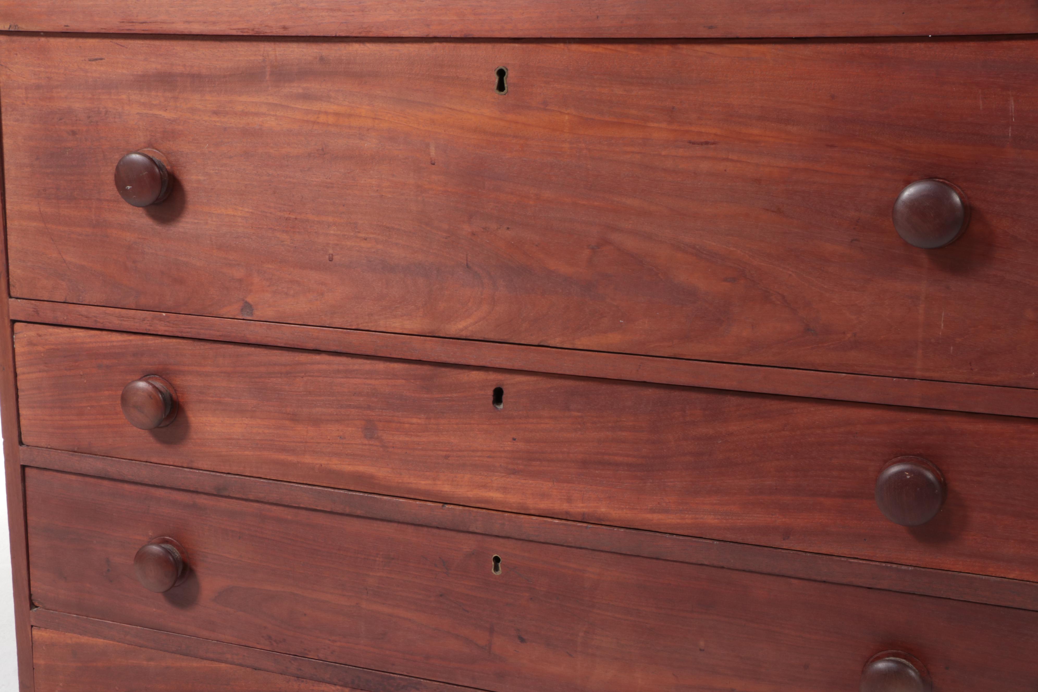 American Primitive Walnut and Pine Chest of Drawers, Mid-19th Century