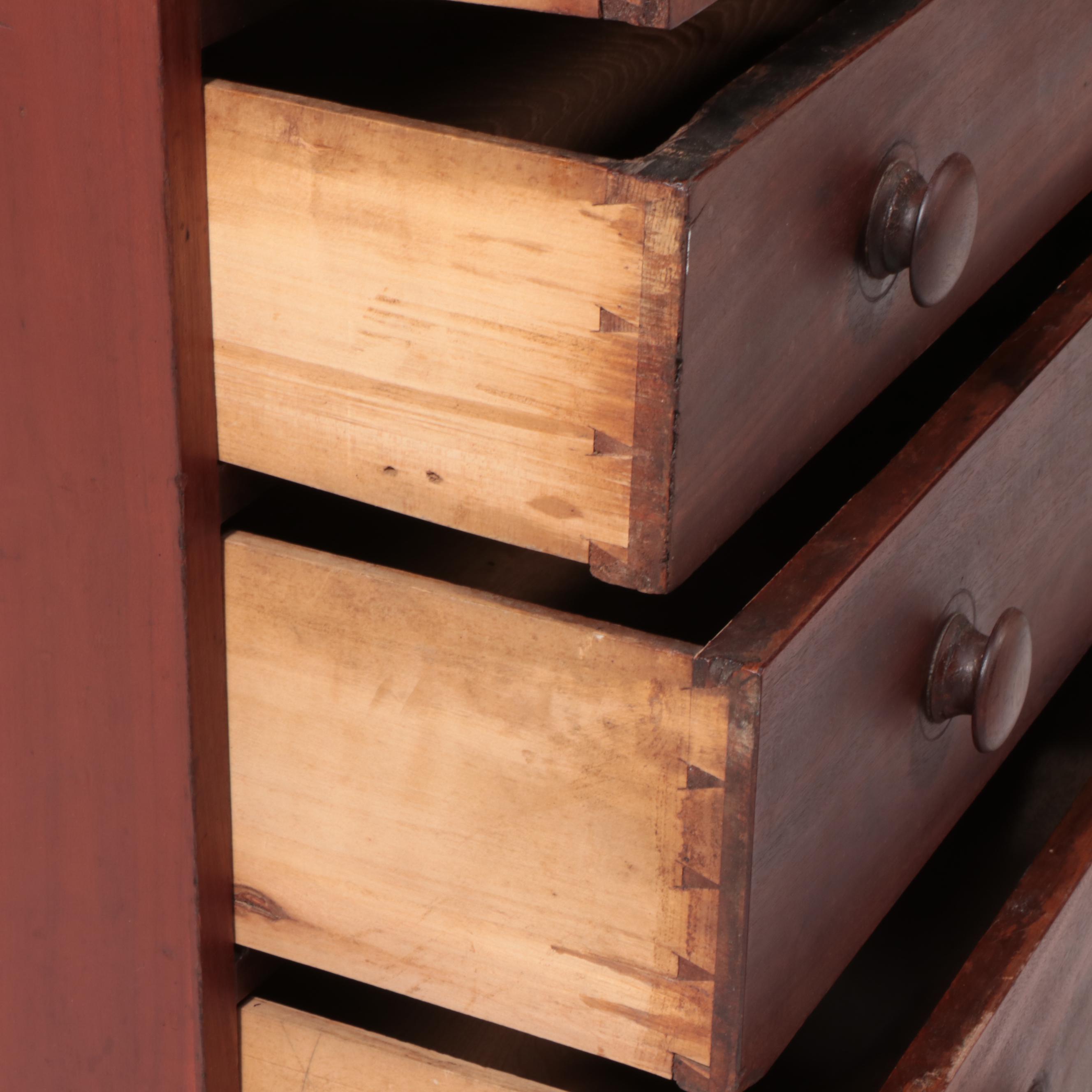American Primitive Walnut and Pine Chest of Drawers, Mid-19th Century