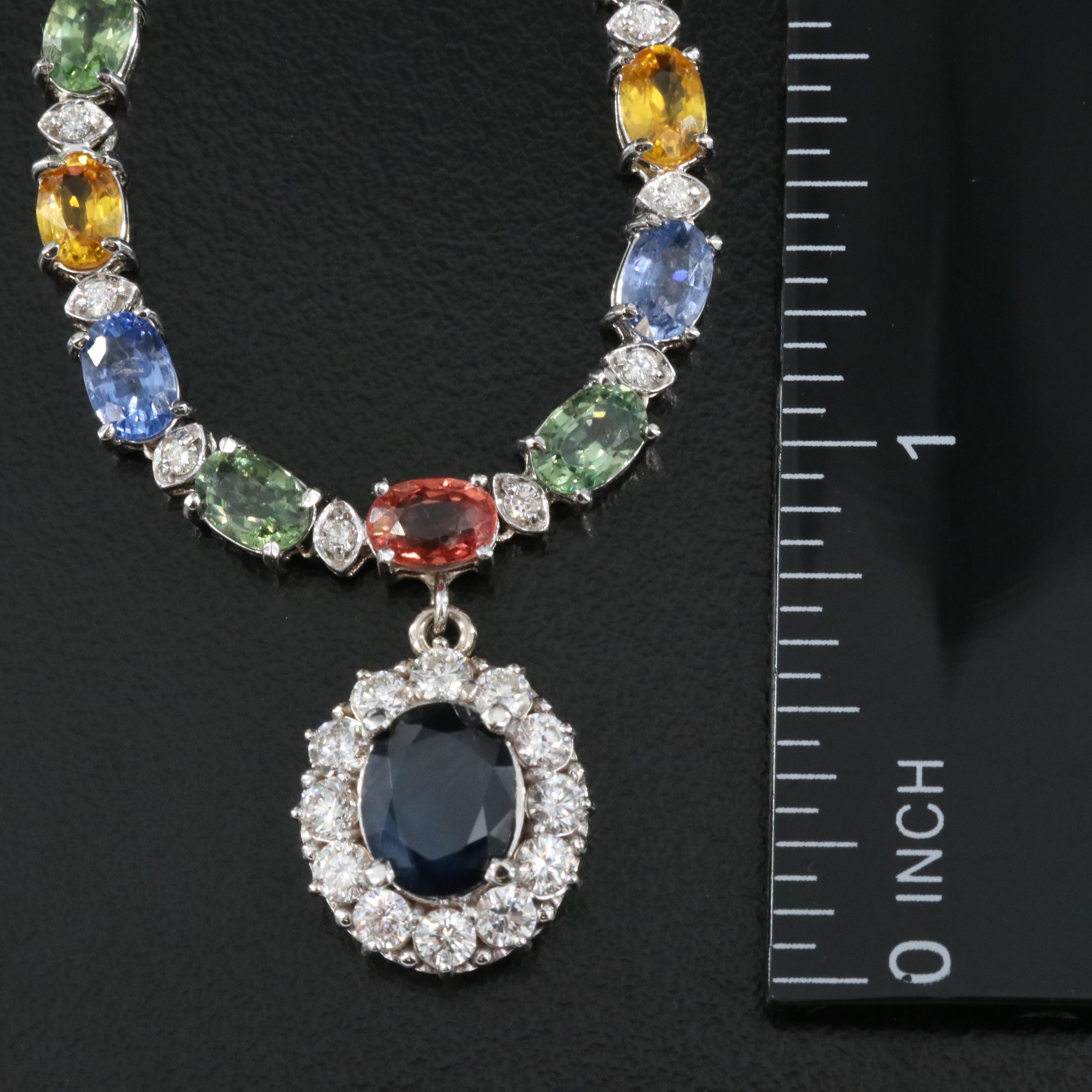 14K Sapphire and Diamond Necklace