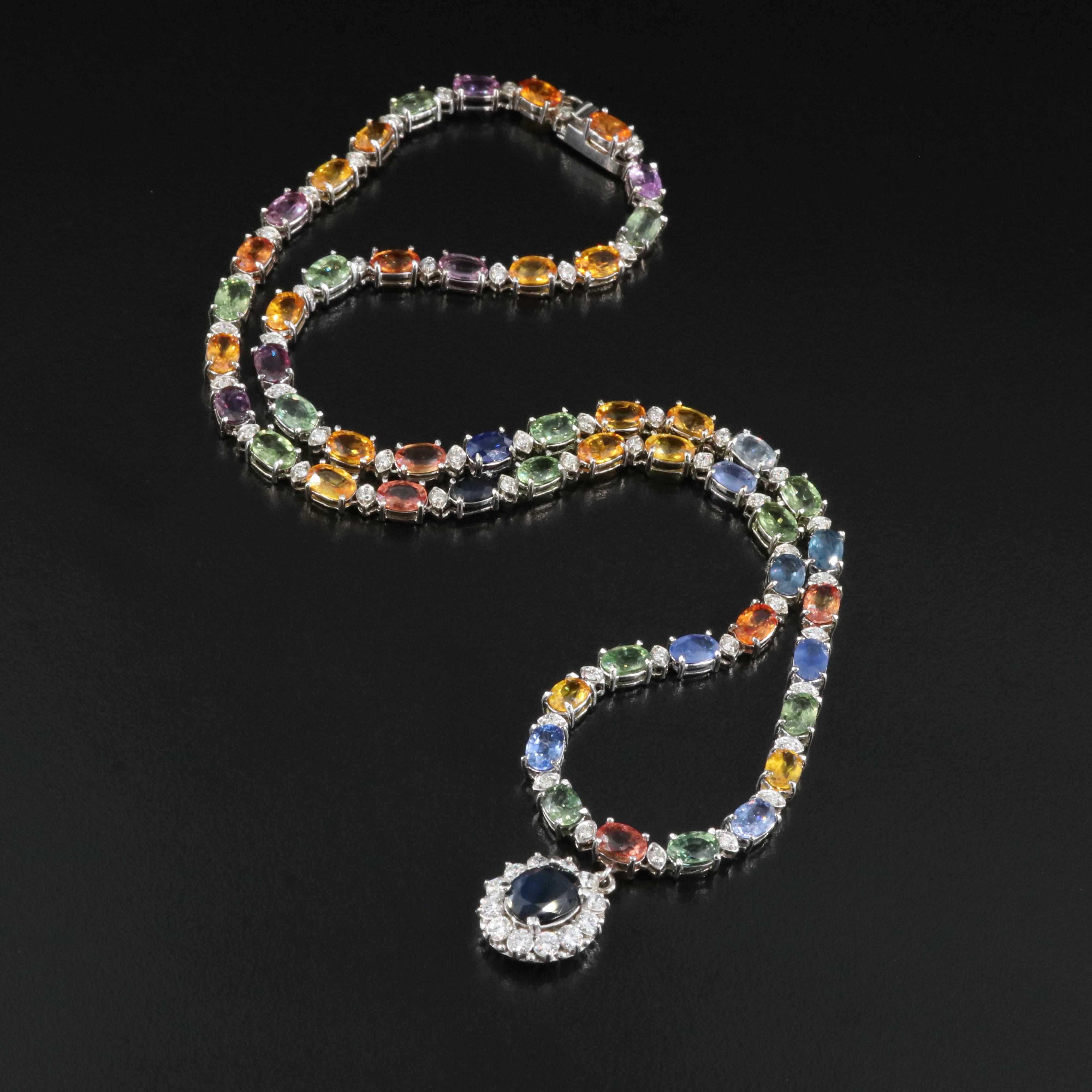 14K Sapphire and Diamond Necklace