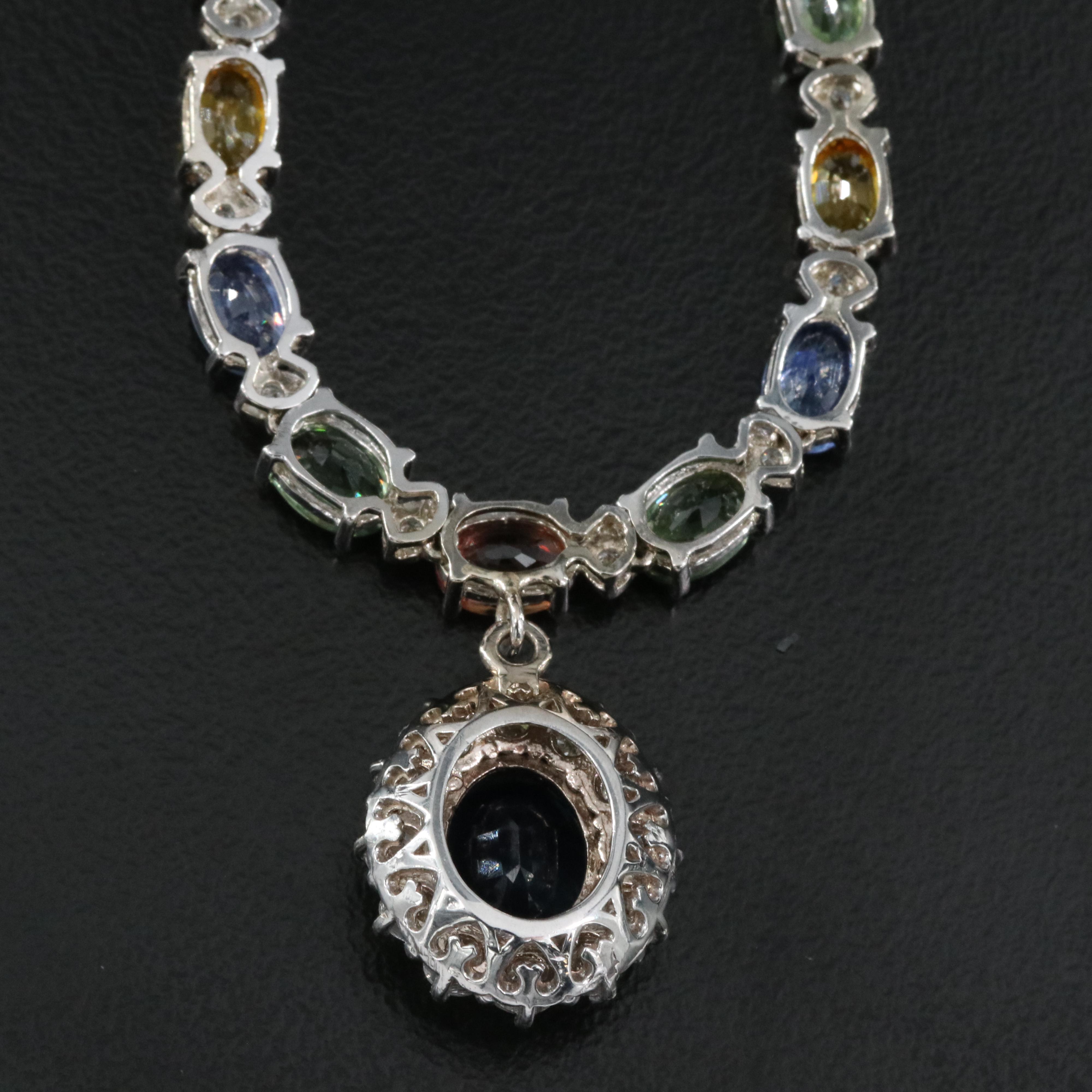 14K Sapphire and Diamond Necklace