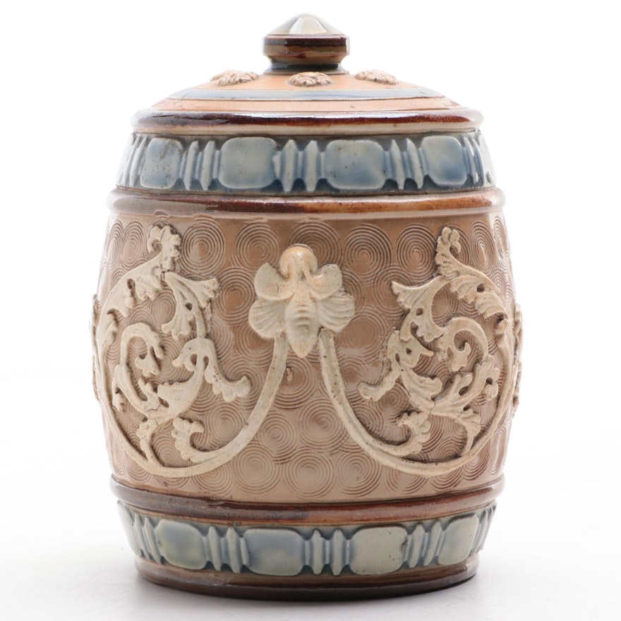 Doulton Lambeth Stoneware Tobacco Jar, Late 19th Century