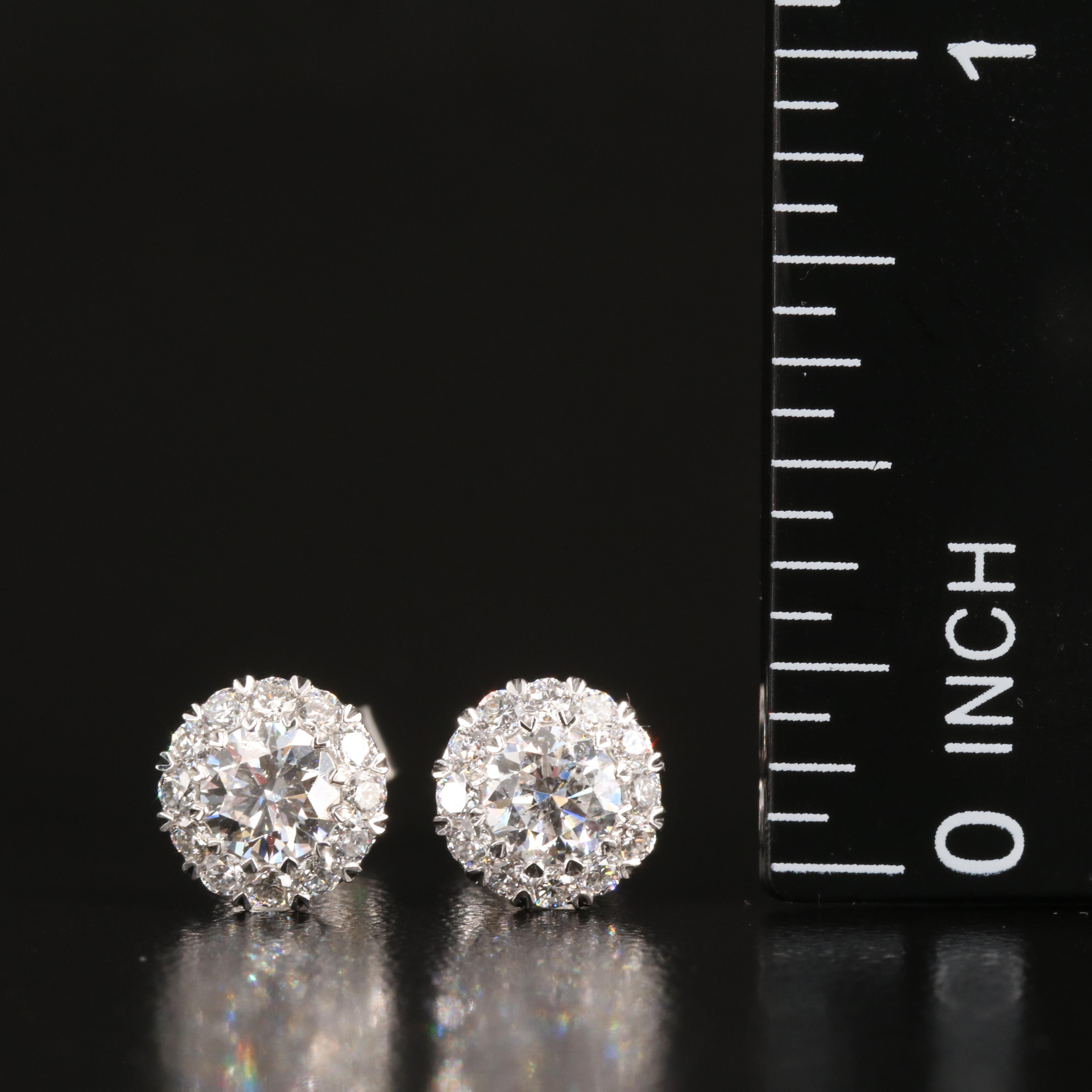 14K 0.99 CTW Lab Grown Diamond Cluster Stud Earrings