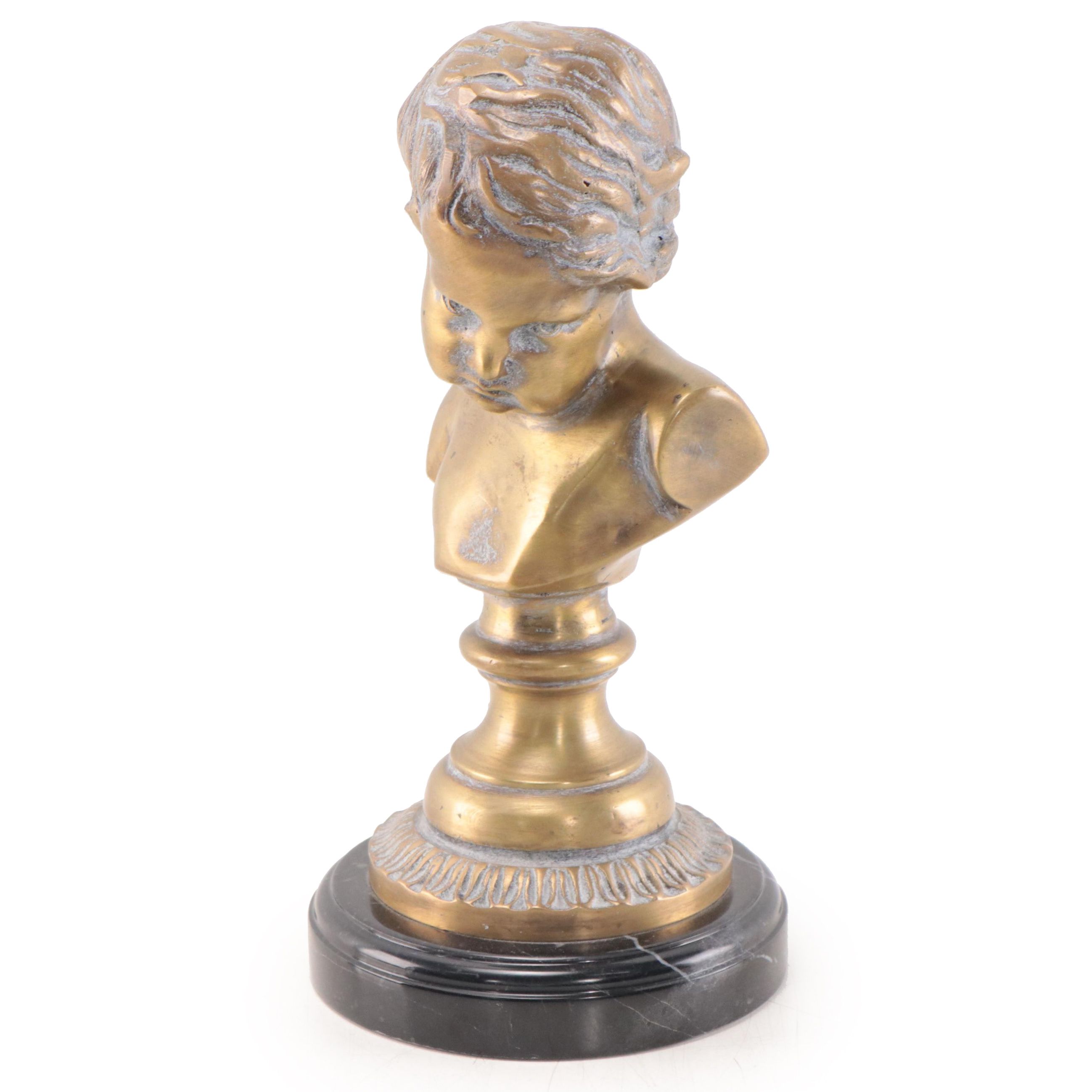 Maitland-Smith Brass Bust of a Child