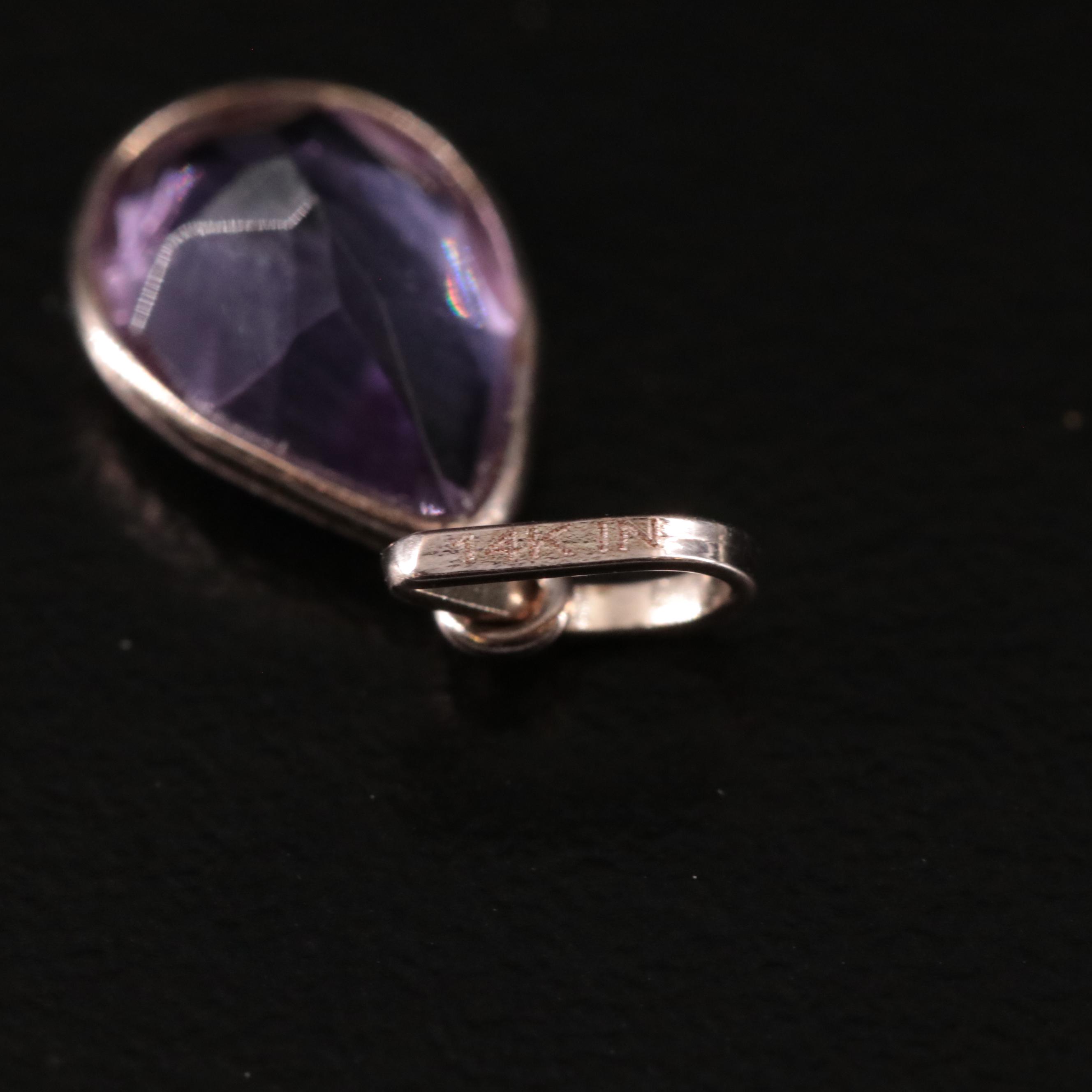 14K Amethyst Pendant
