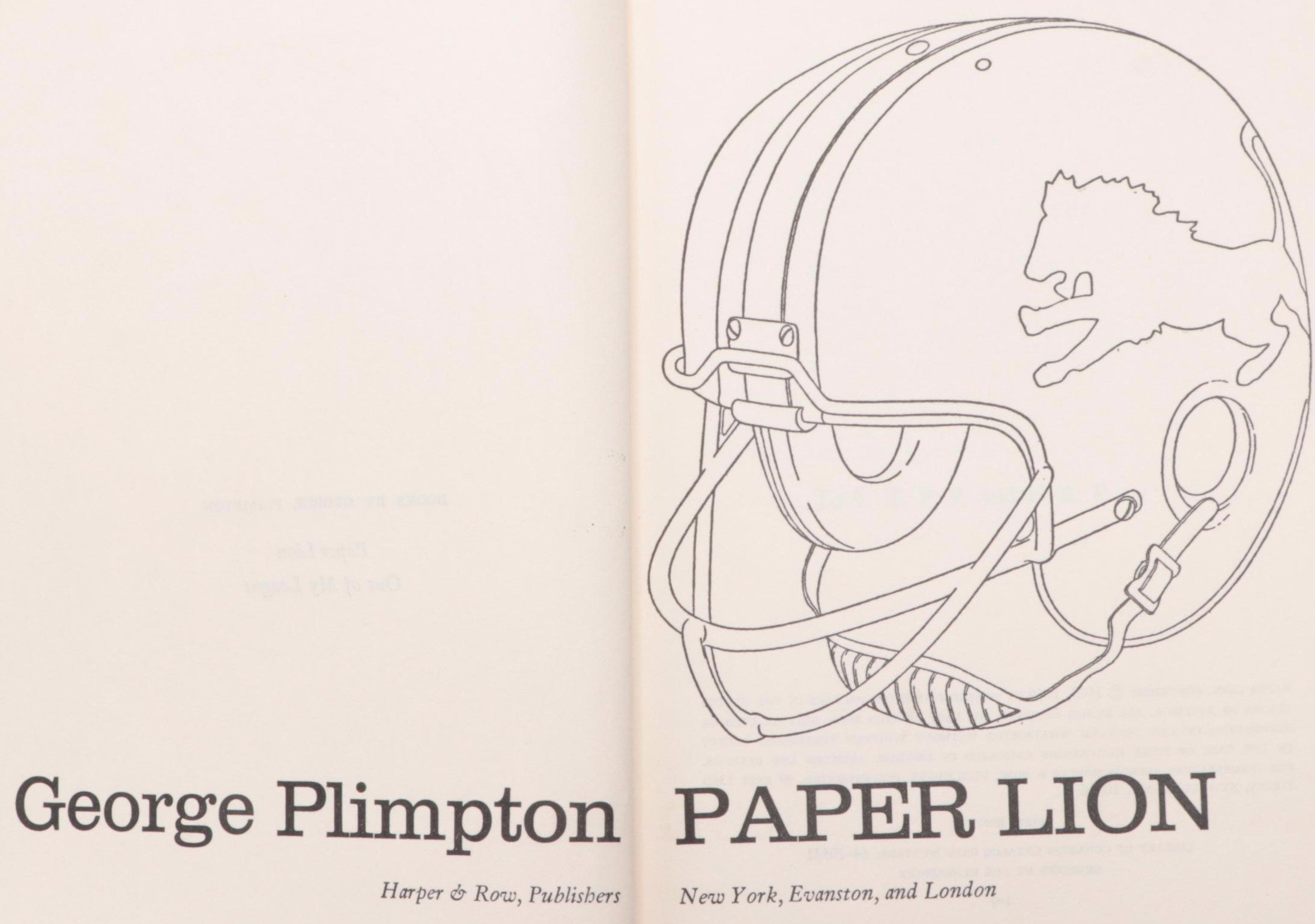 First Edition "Paper Lion" by George Plimpton and More, Mid-20th Century