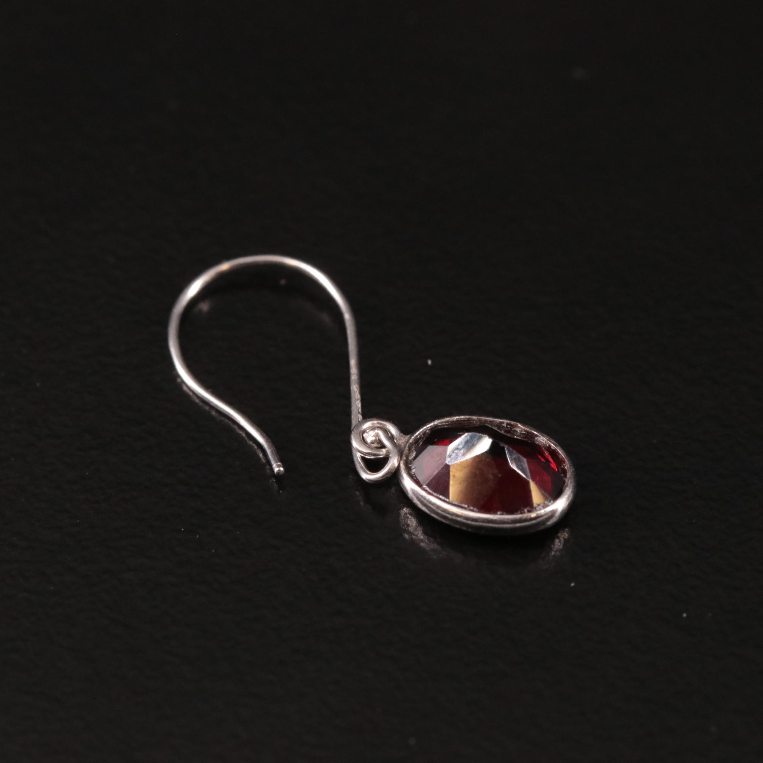 14K Garnet Dangle Earrings