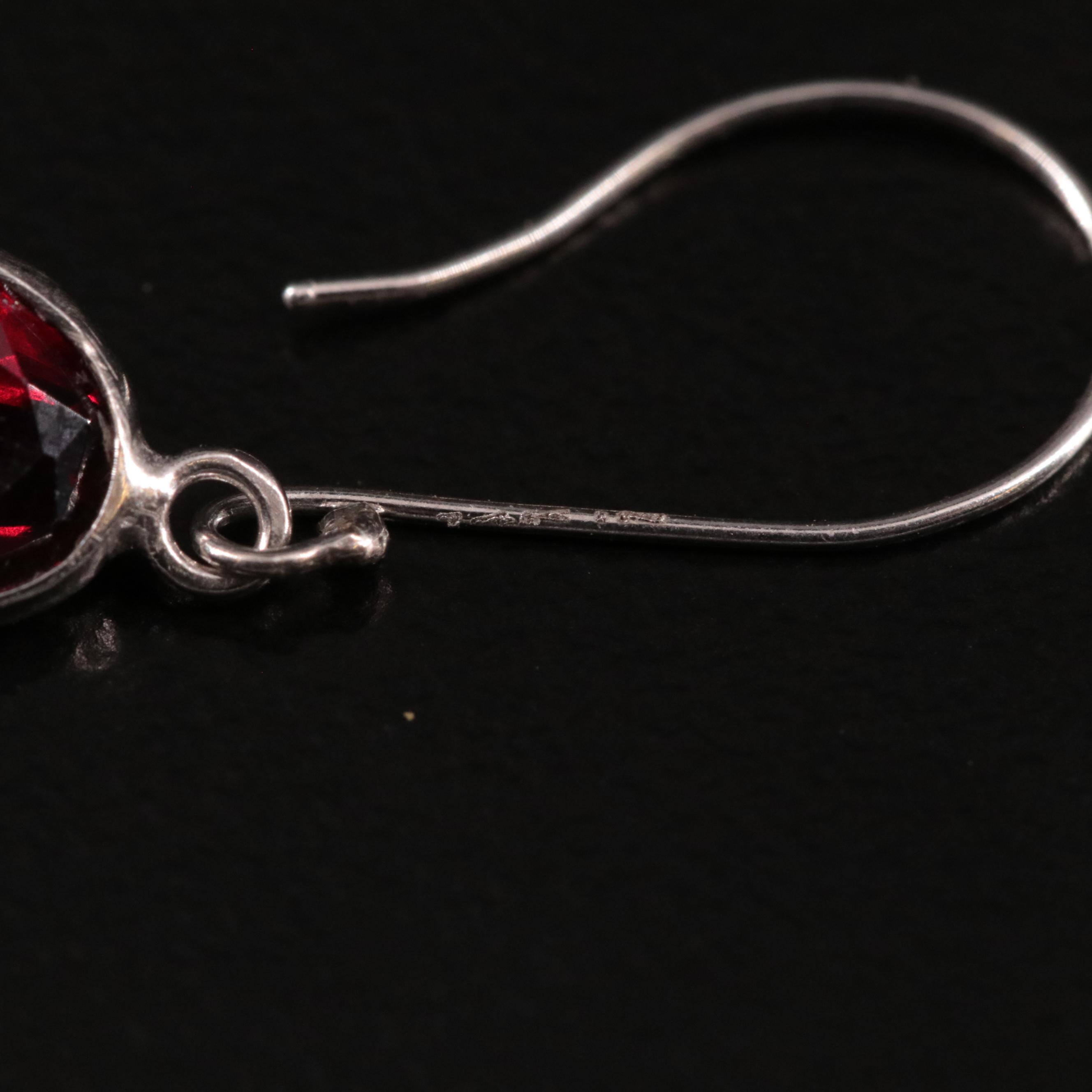 14K Garnet Dangle Earrings