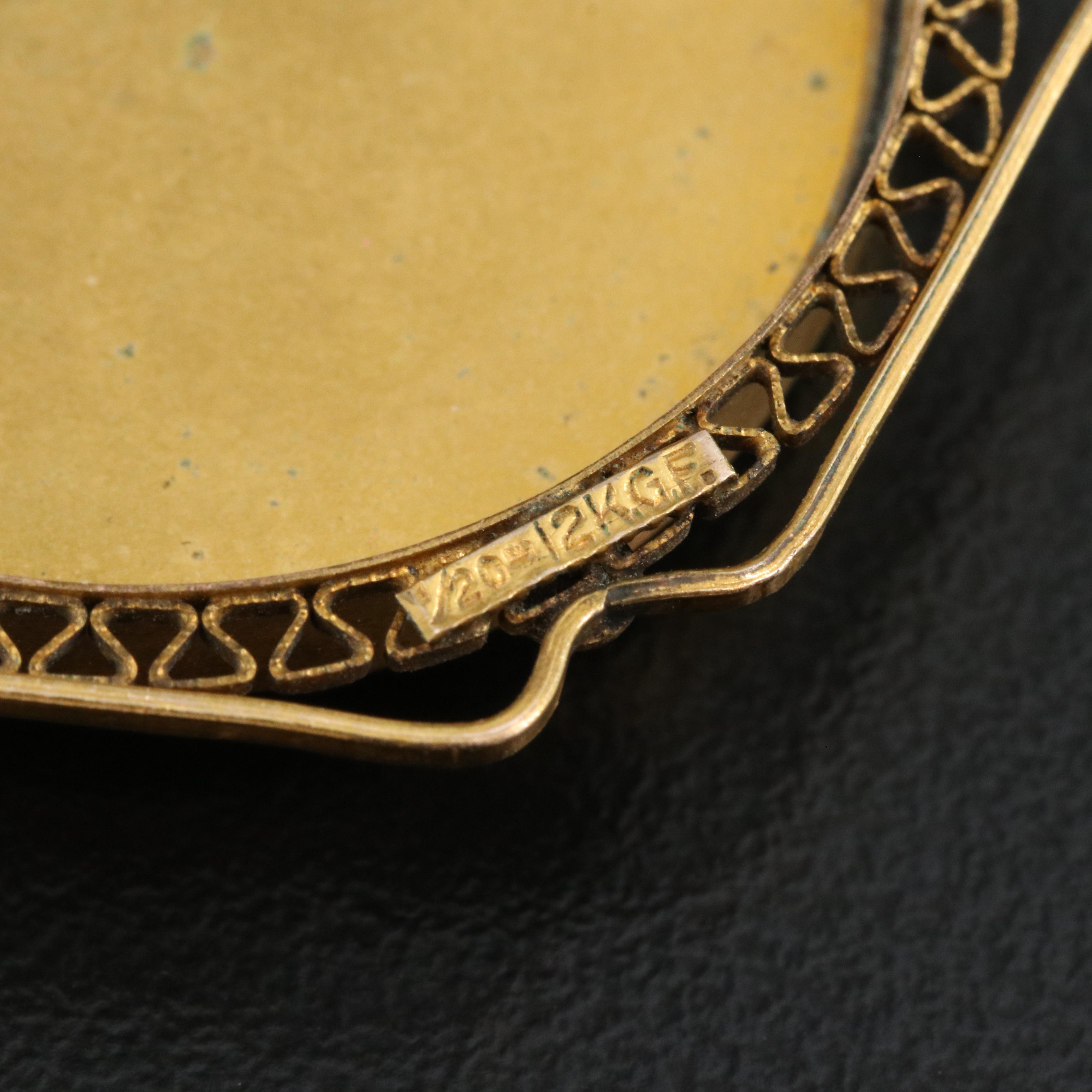 Vintage Porcelain and Glass Converter Brooch and Earring Sets