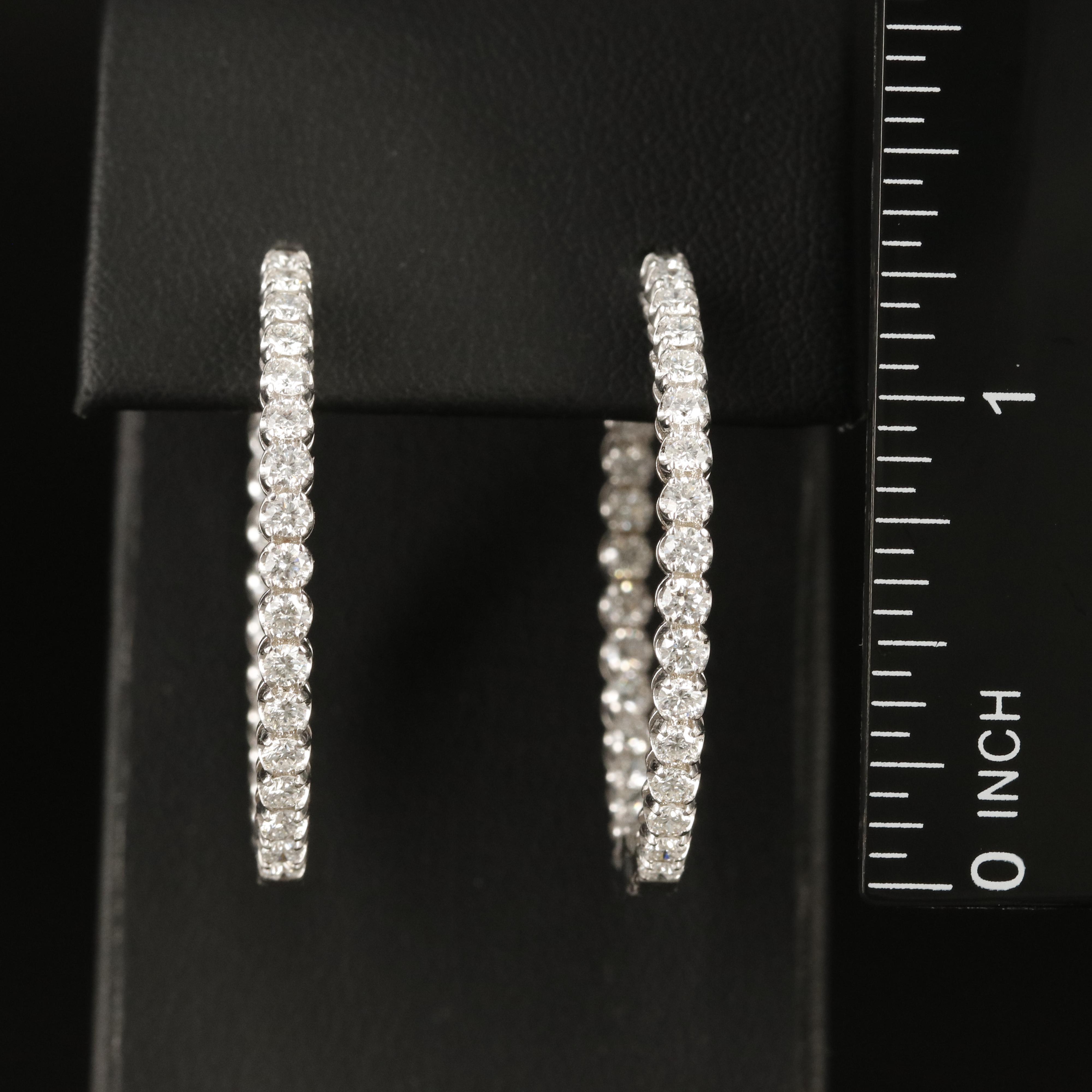 14K 2.69 CTW Diamond Inside-Out Hoop Earrings
