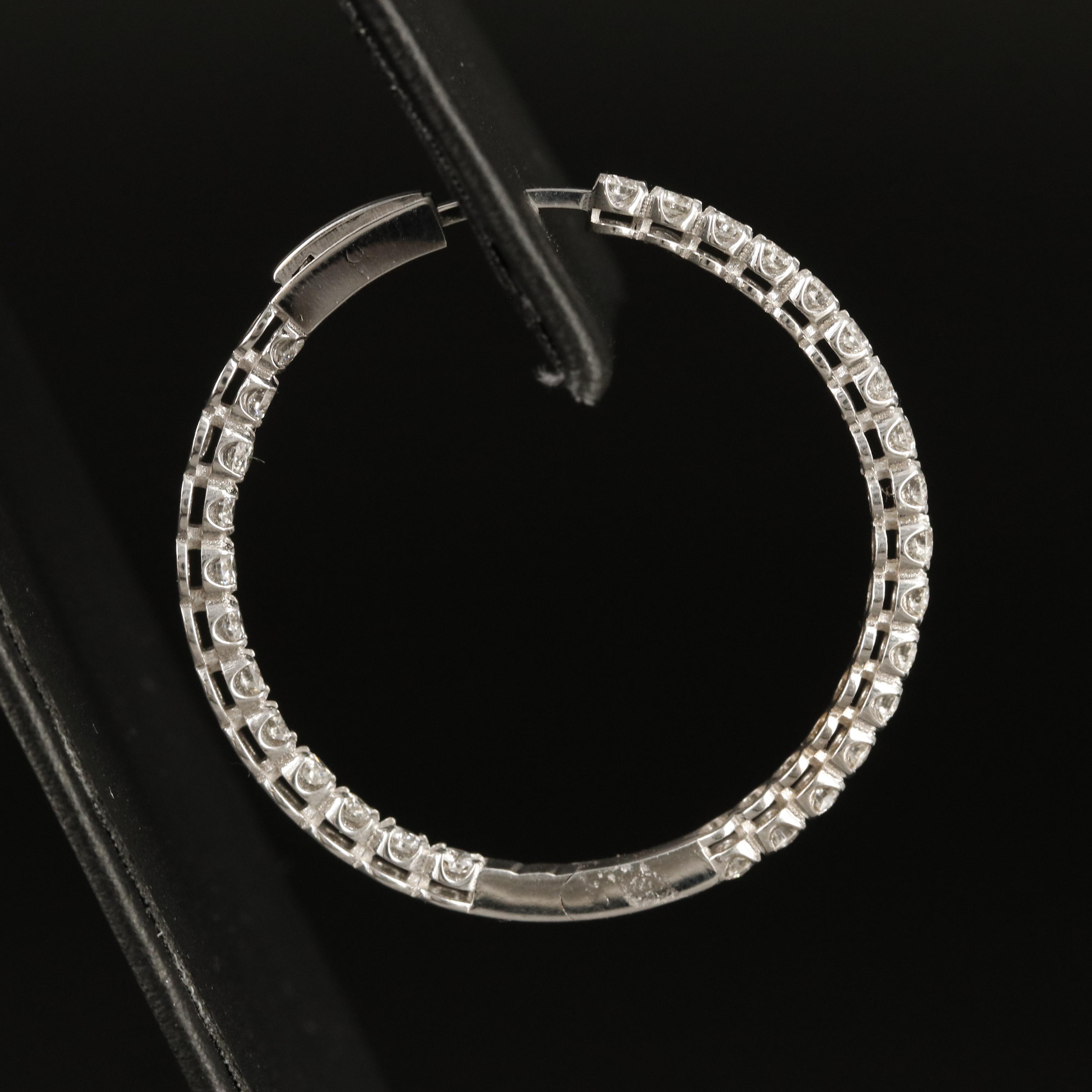 14K 2.69 CTW Diamond Inside-Out Hoop Earrings