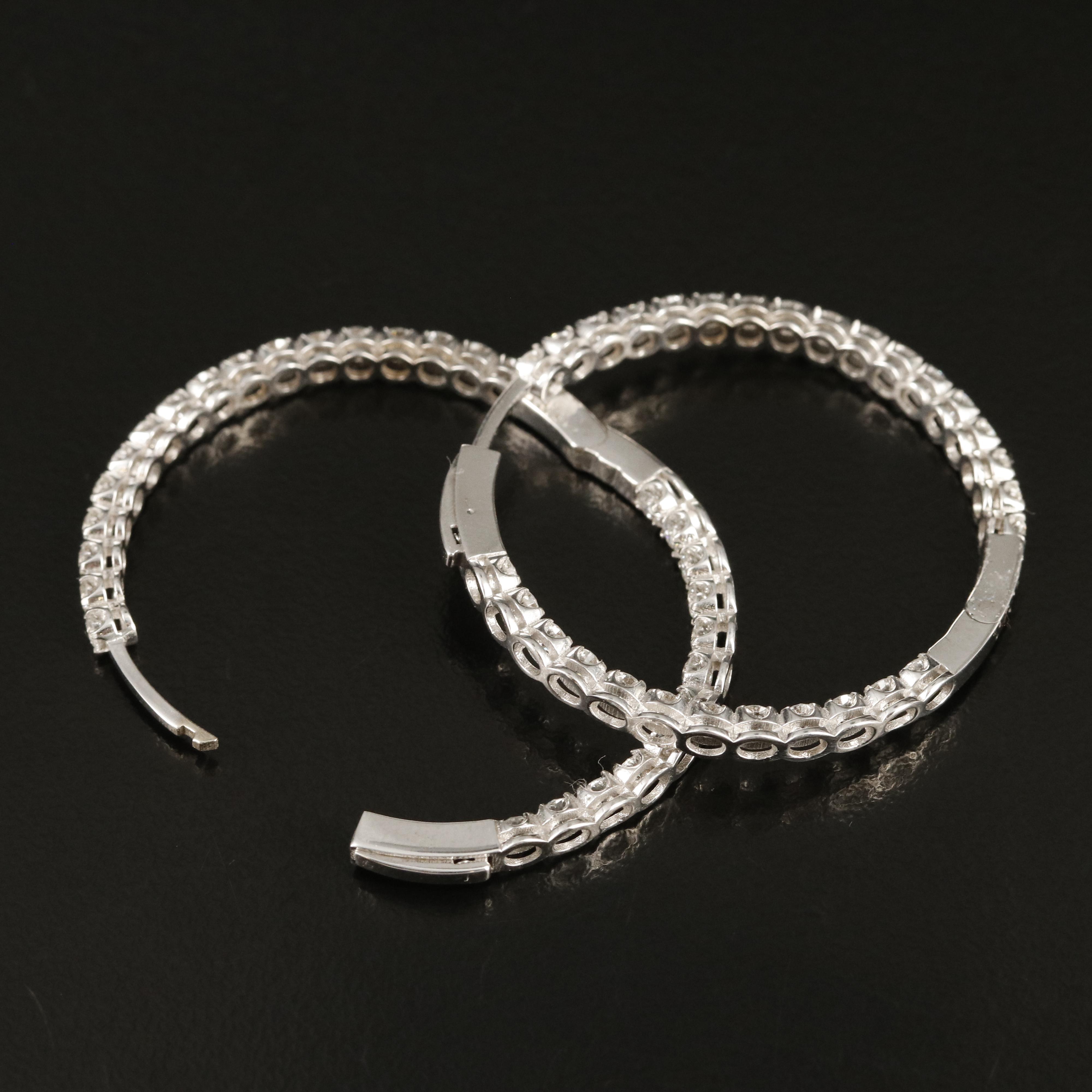 14K 2.69 CTW Diamond Inside-Out Hoop Earrings