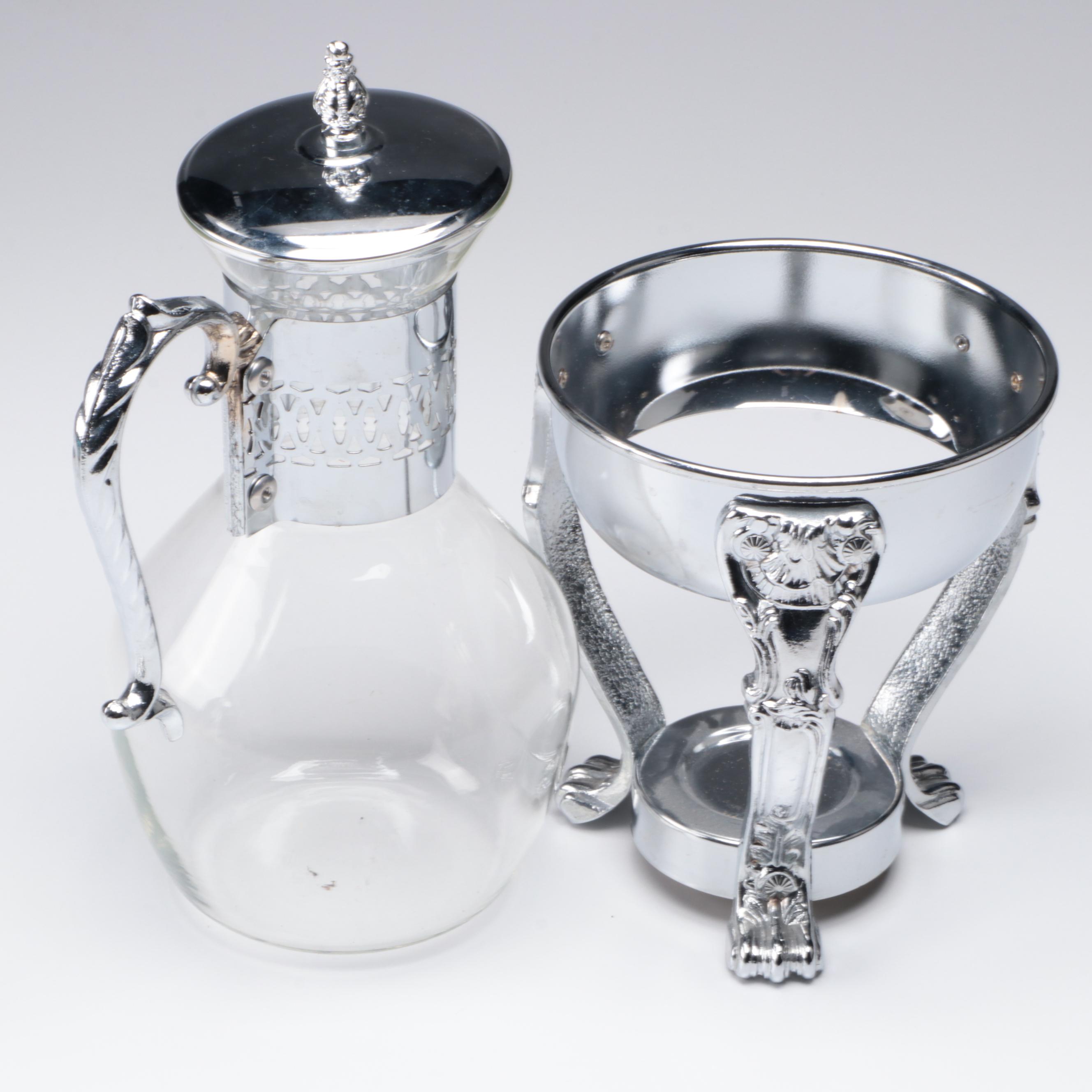 Anchor Hocking "Old Colony" Lace Edge Milk Glass Compote with Other Tableware