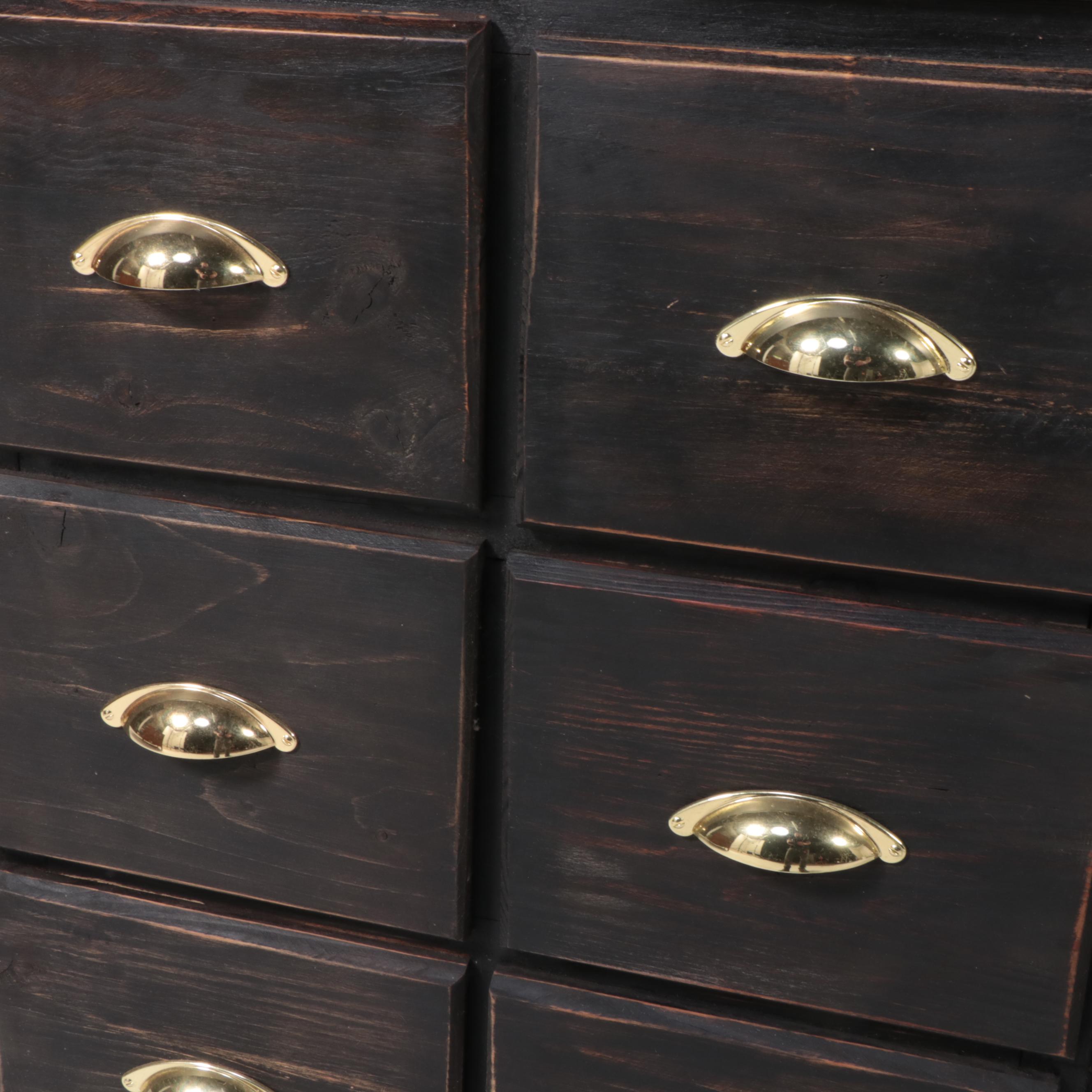 Ebonized Pine Apothecary Style Cabinet