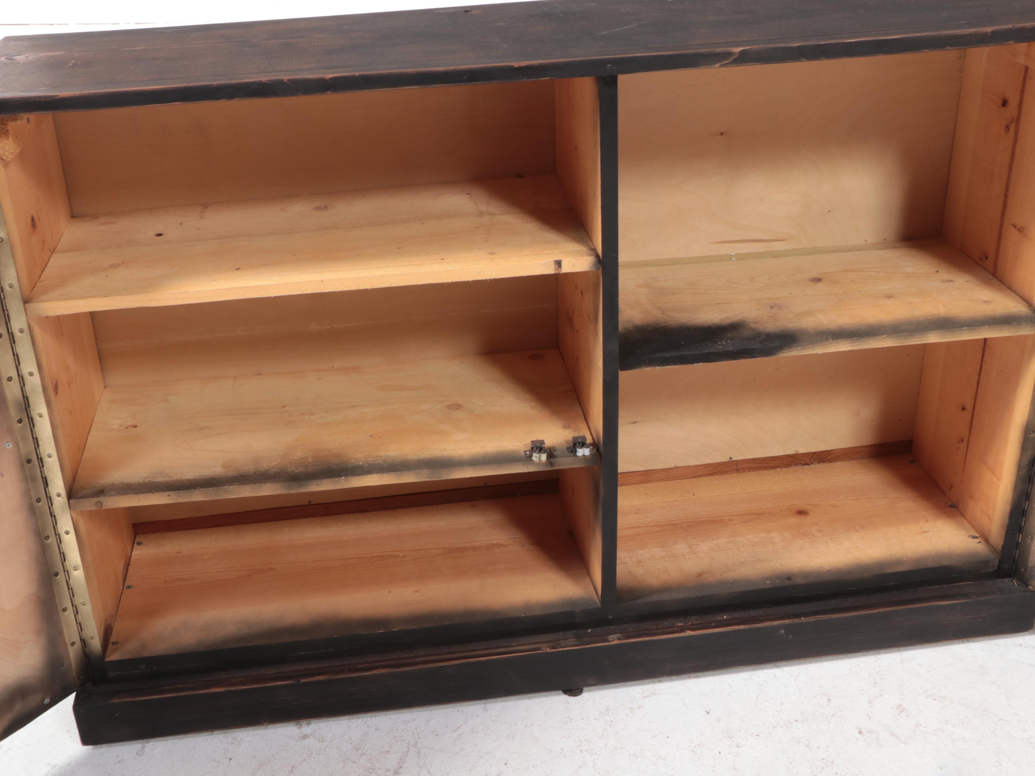 Ebonized Pine Apothecary Style Cabinet