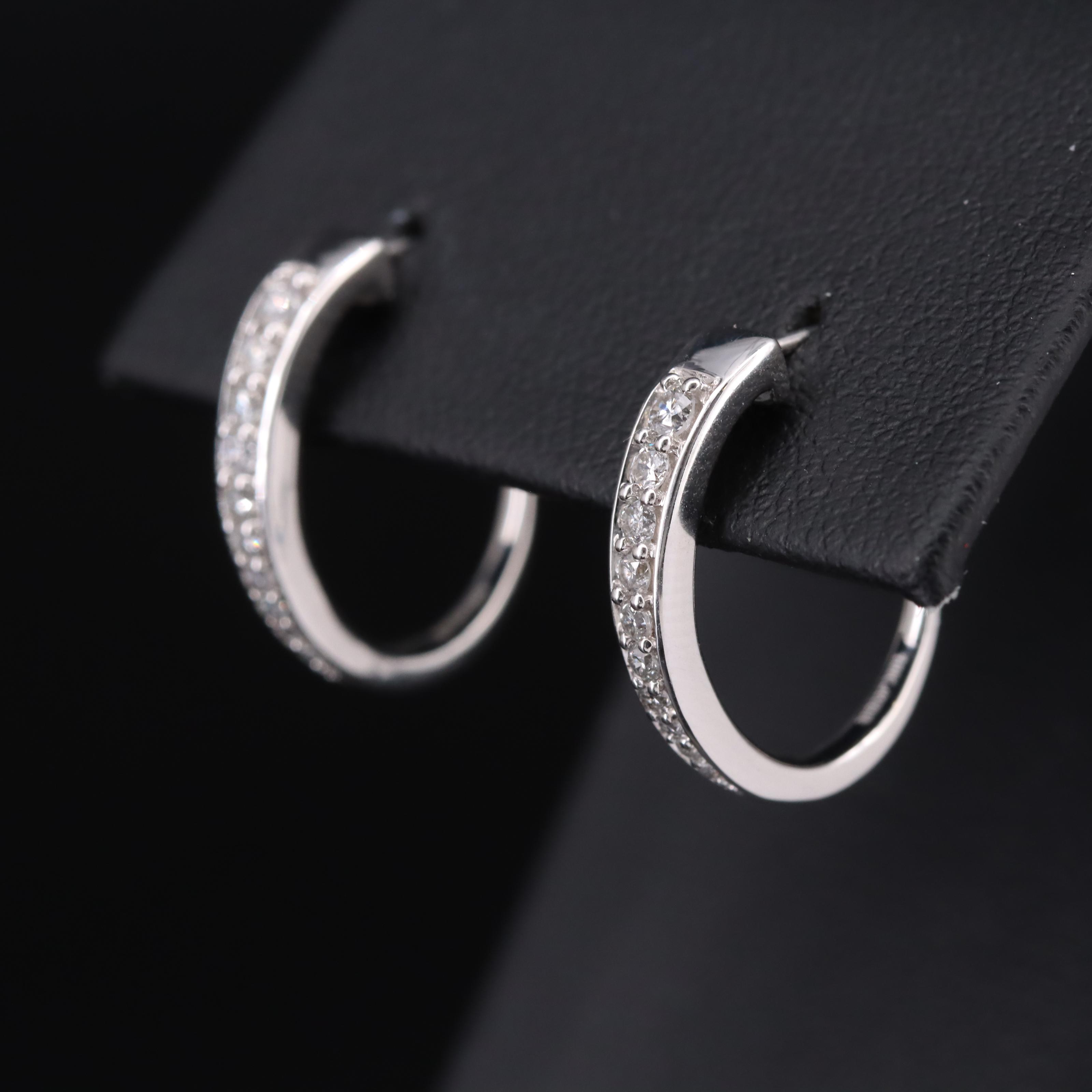 10K 0.34 CTW Diamond J Hoop Earrings