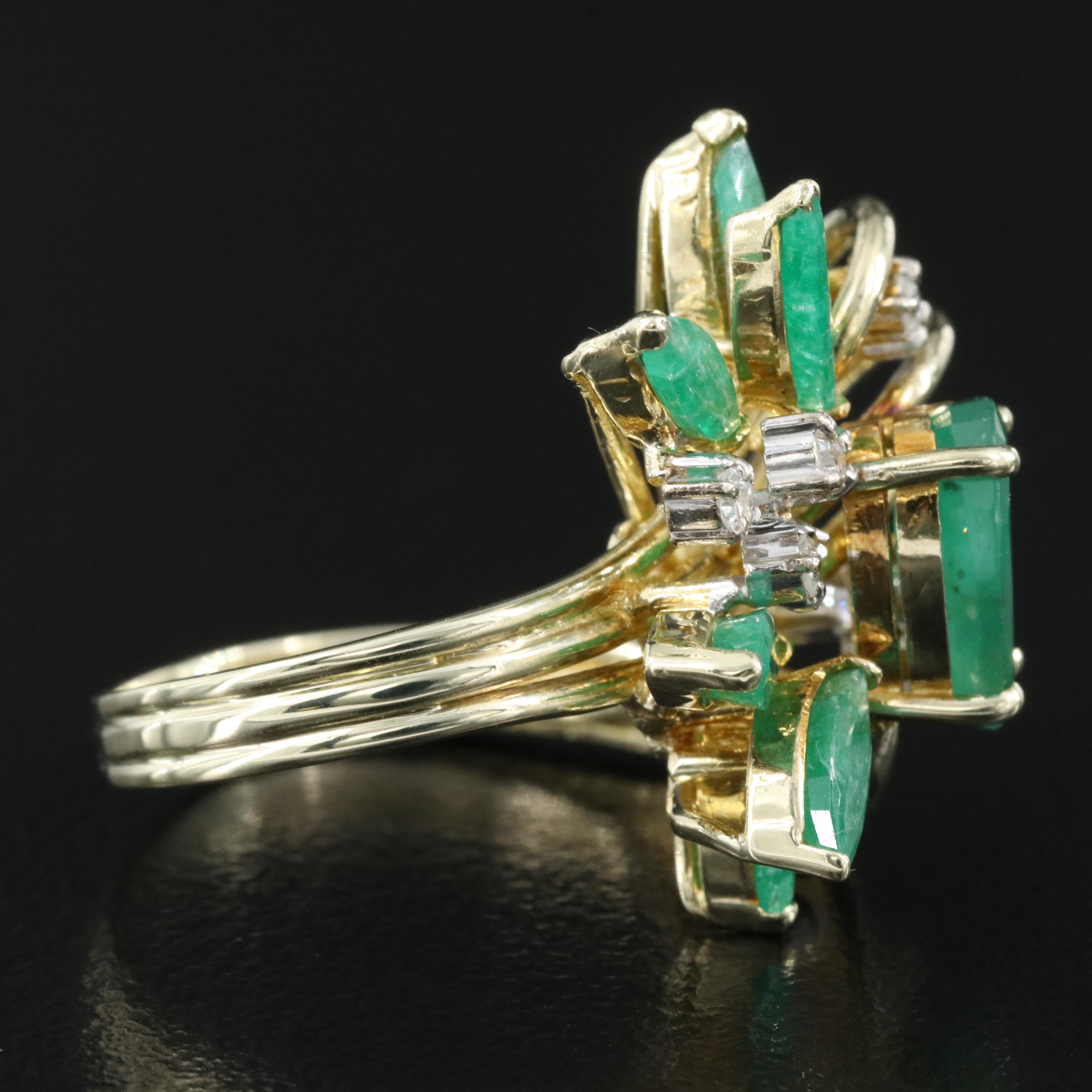 14K Emerald and Diamond Ring
