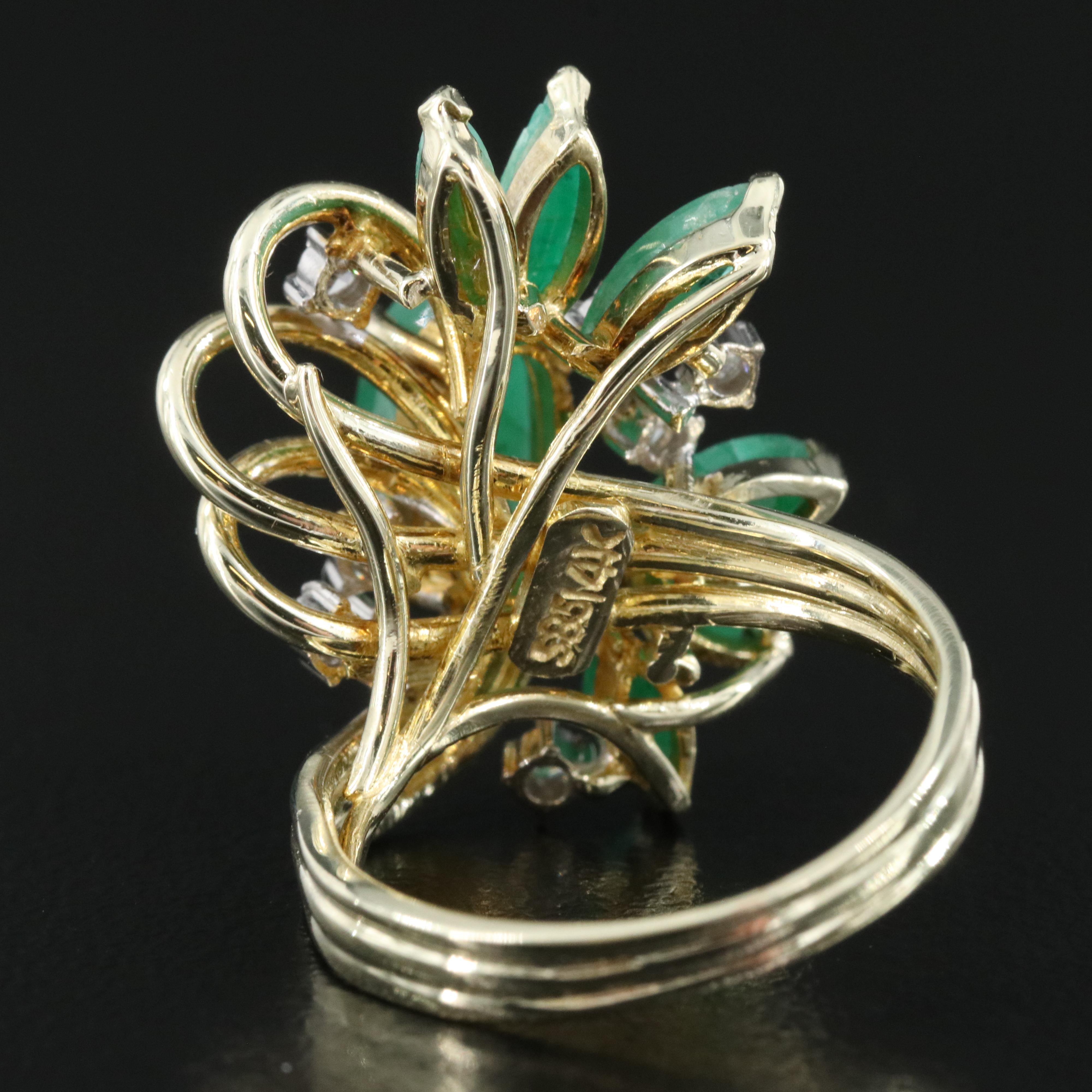 14K Emerald and Diamond Ring