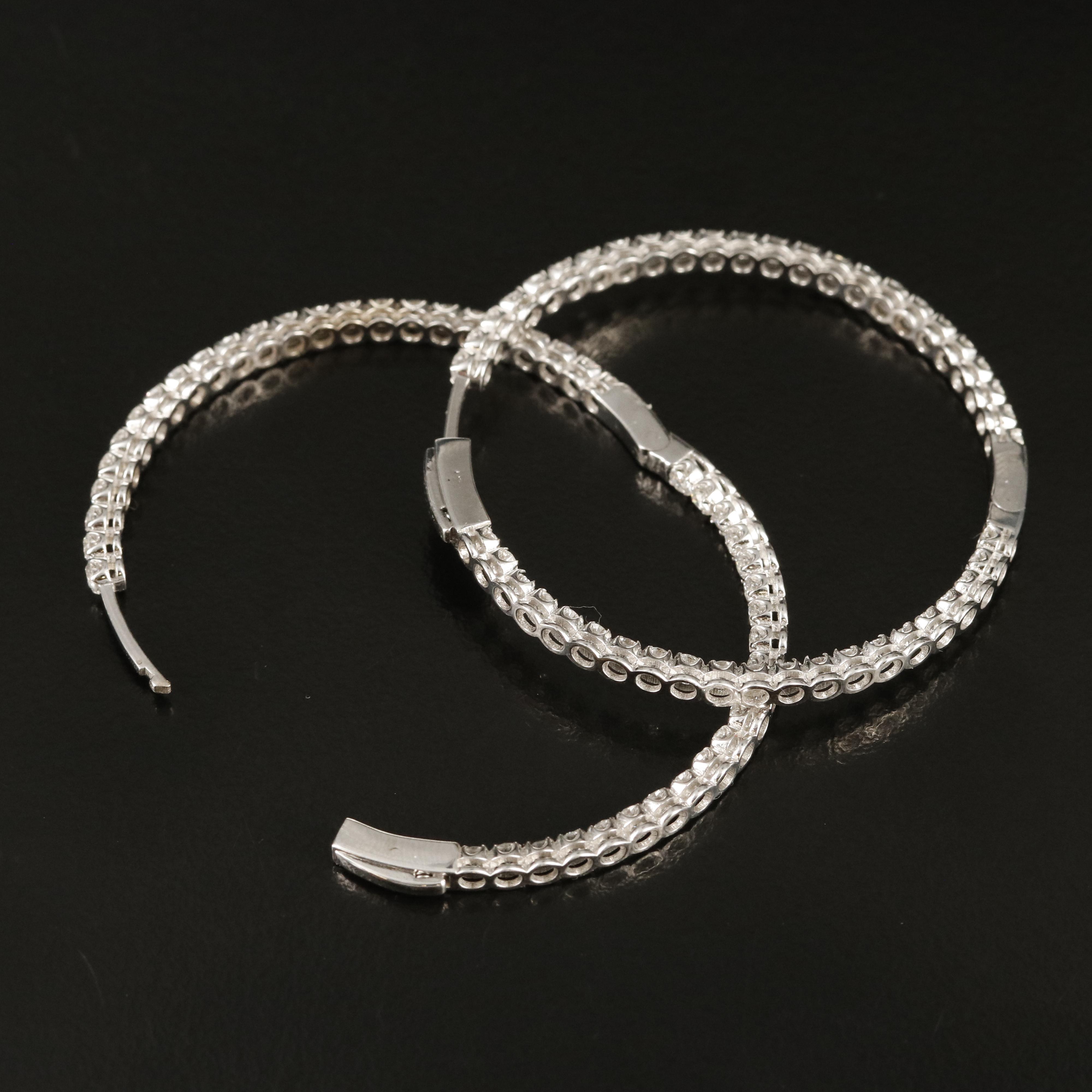 14K 3.07 CTW Diamond Inside-Out Hoop Earrings
