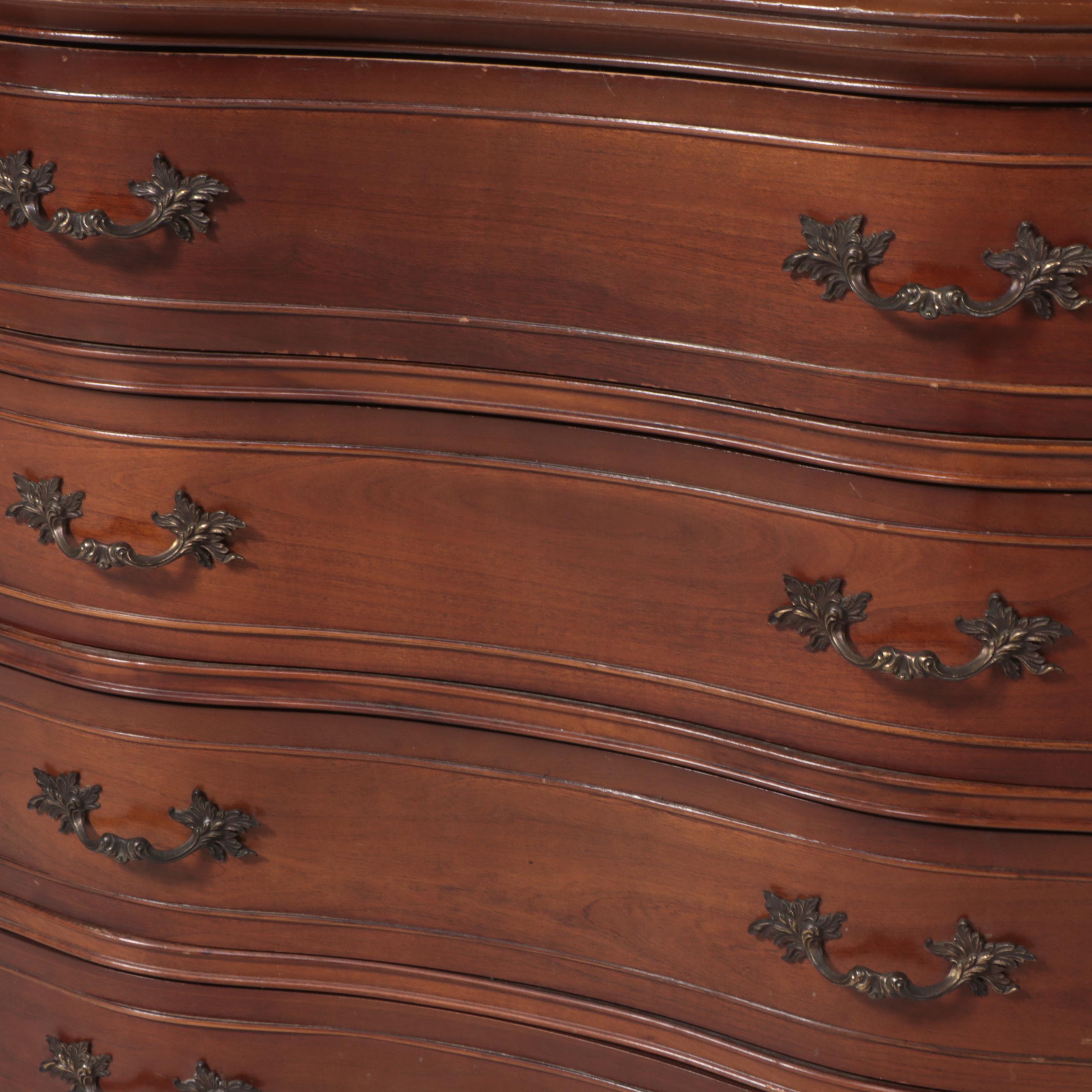 Louis XV Style Cherrywood Finish Chest of Drawers