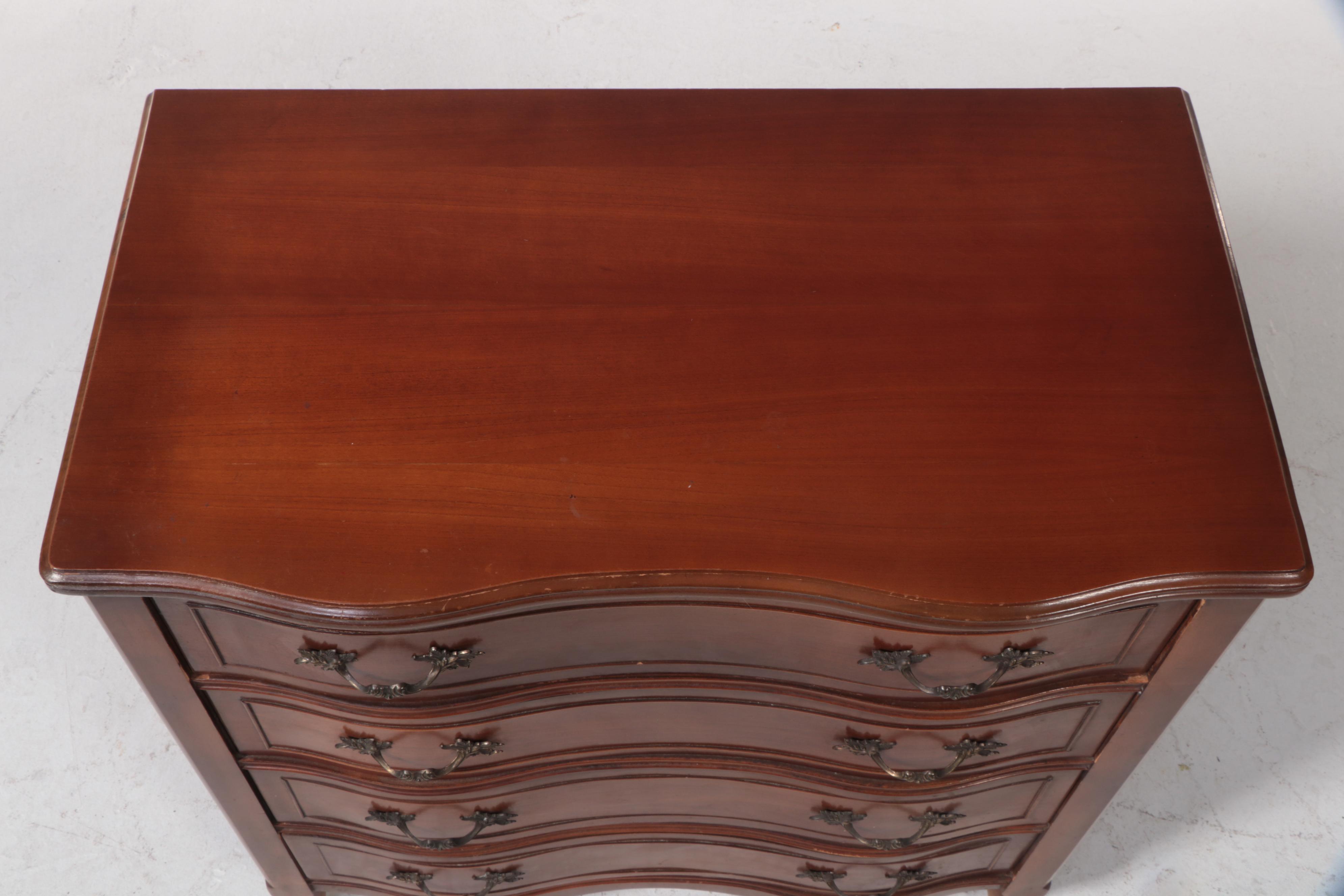 Louis XV Style Cherrywood Finish Chest of Drawers