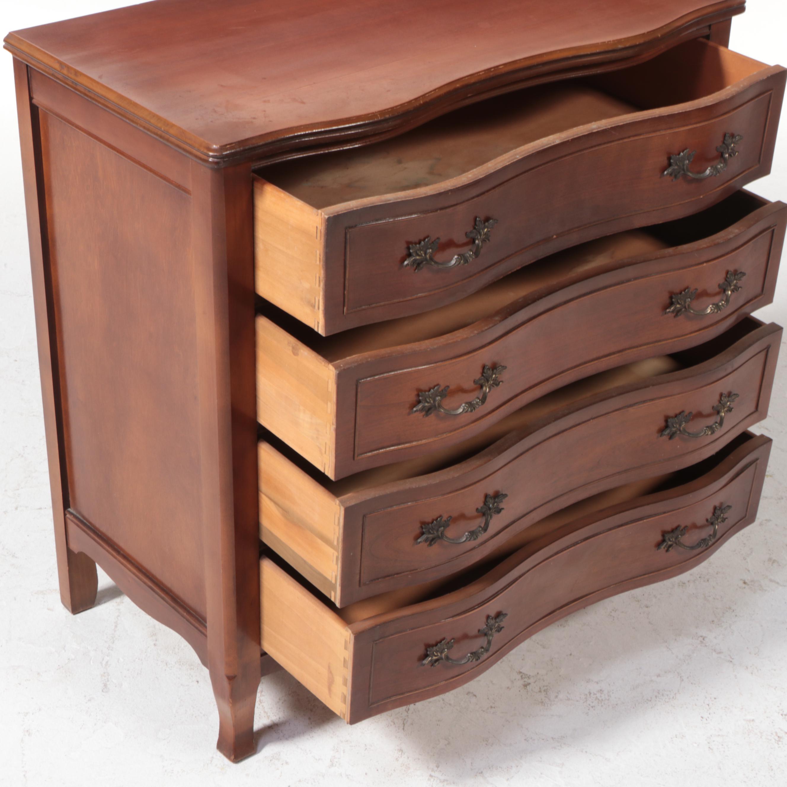 Louis XV Style Cherrywood Finish Chest of Drawers