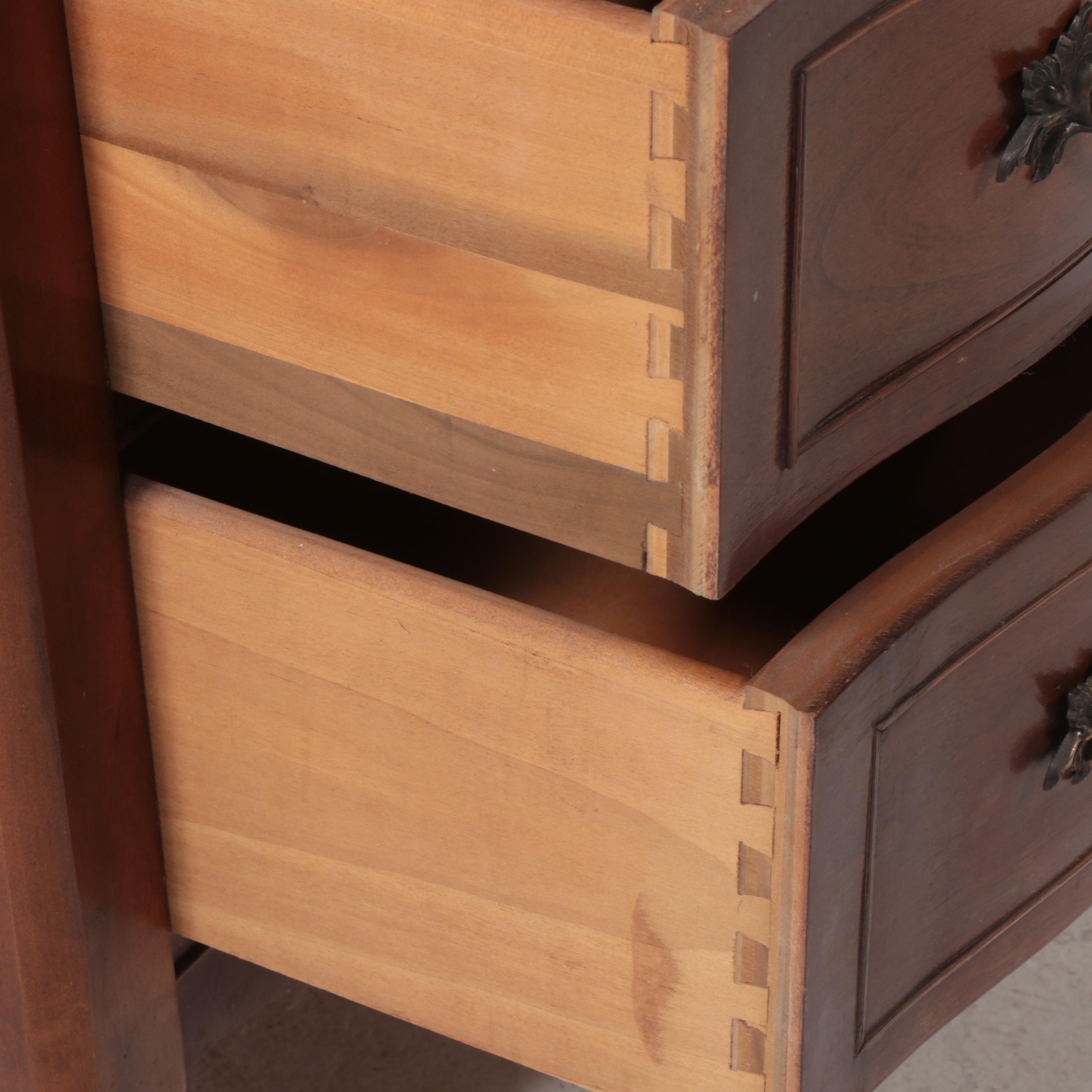 Louis XV Style Cherrywood Finish Chest of Drawers
