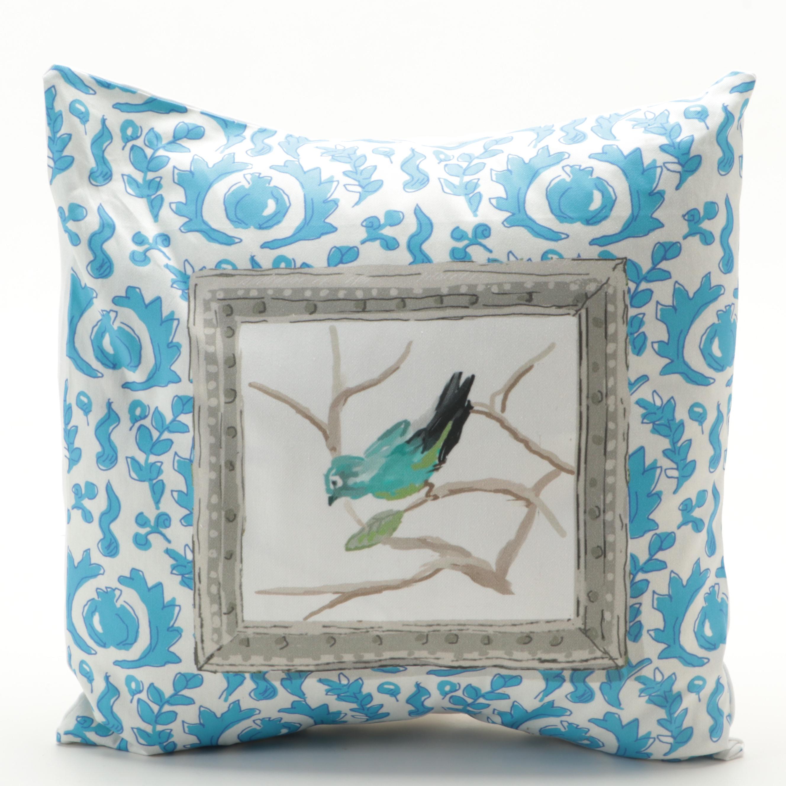 Dana Gibson "Grackle" Pillow with Aubusson Style Tapestry Weave Pillows