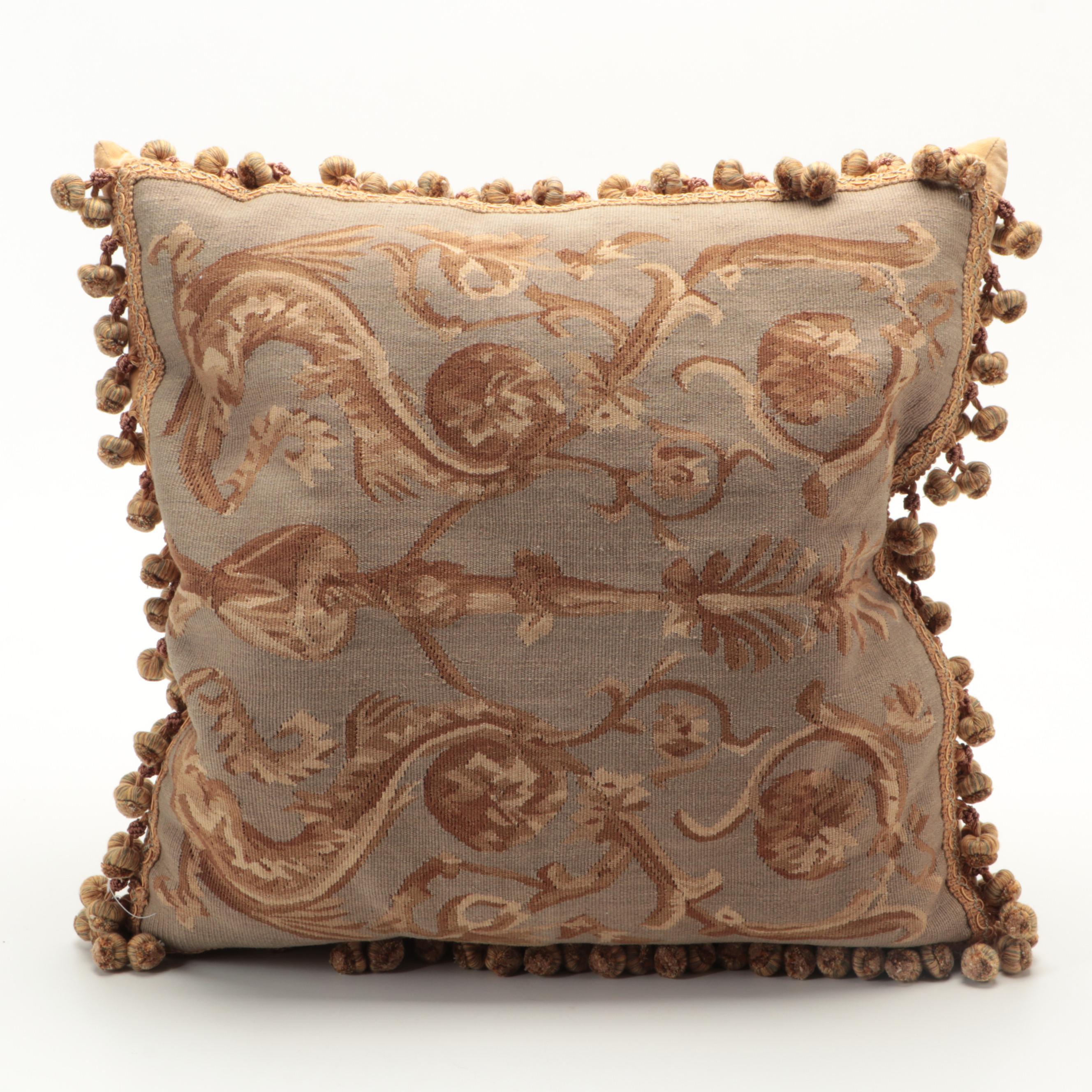Dana Gibson "Grackle" Pillow with Aubusson Style Tapestry Weave Pillows