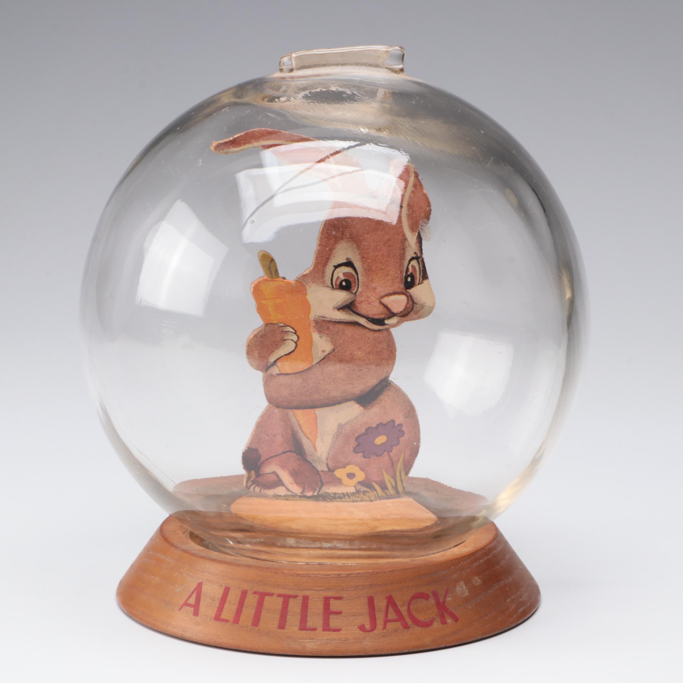 Vic Moran "A Little Jack" Rabbit Bubble Bank Coin Bank, Mid-20th C.