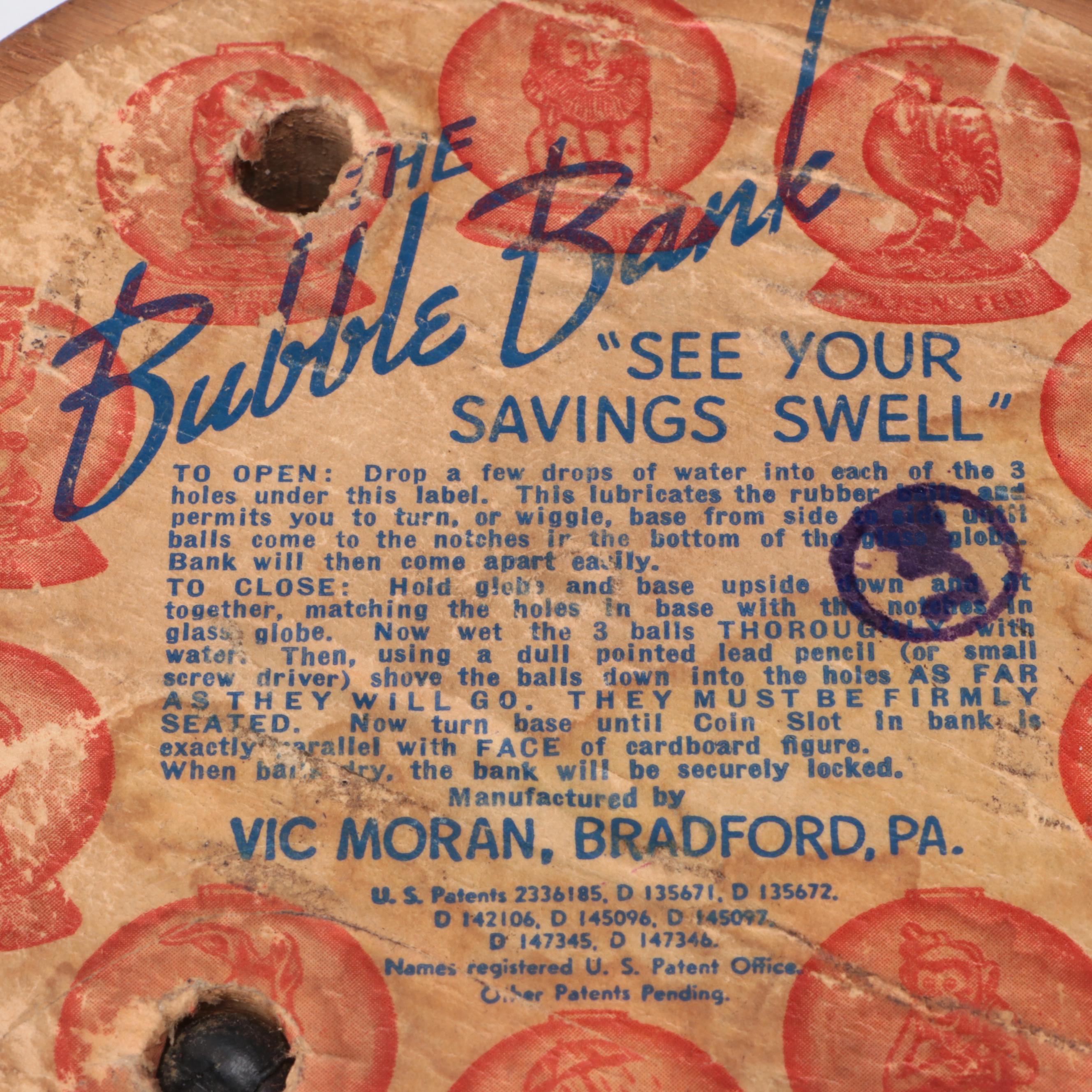 Vic Moran "A Little Jack" Rabbit Bubble Bank Coin Bank, Mid-20th C.