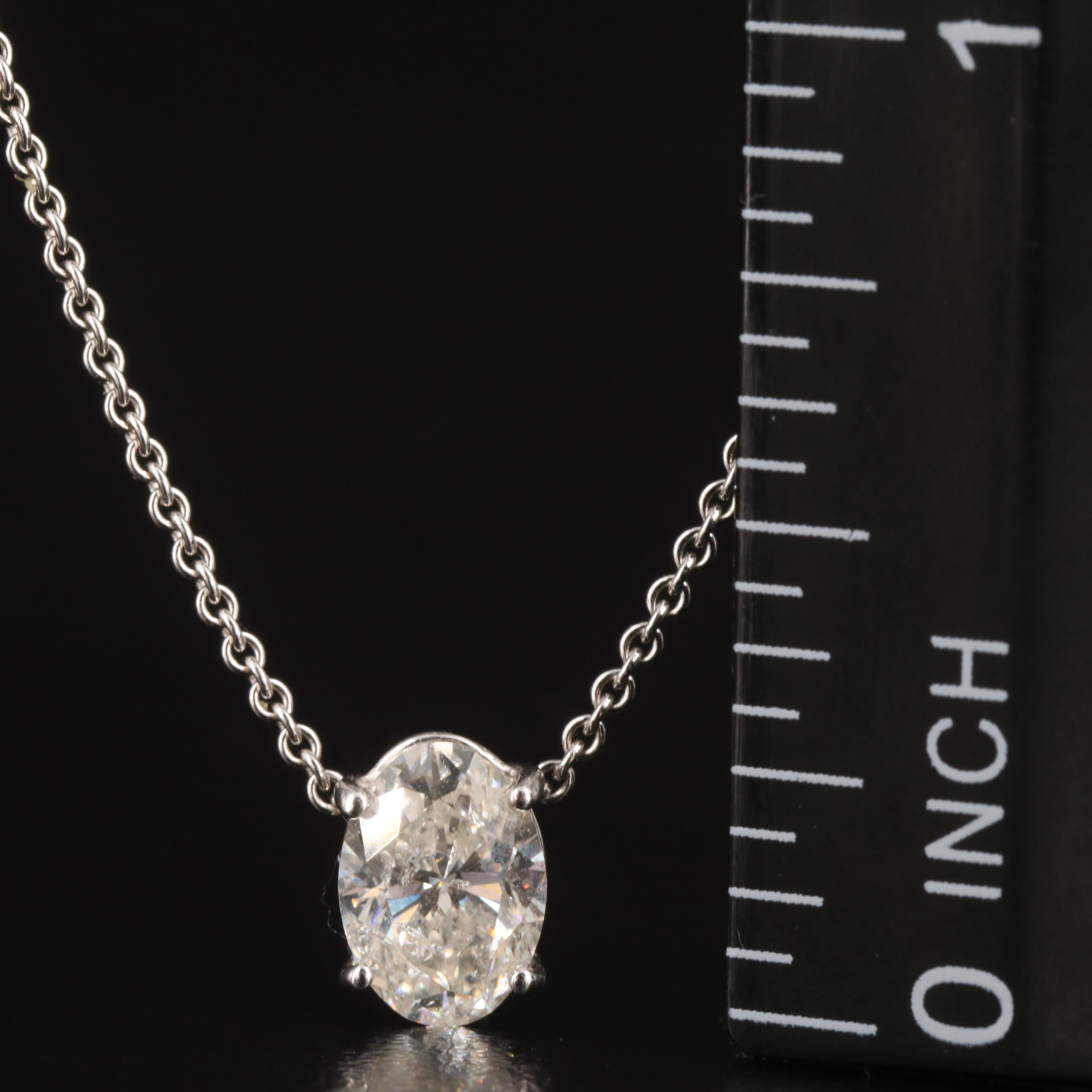 14K 1.10 CT Diamond Solitaire Pendant Necklace